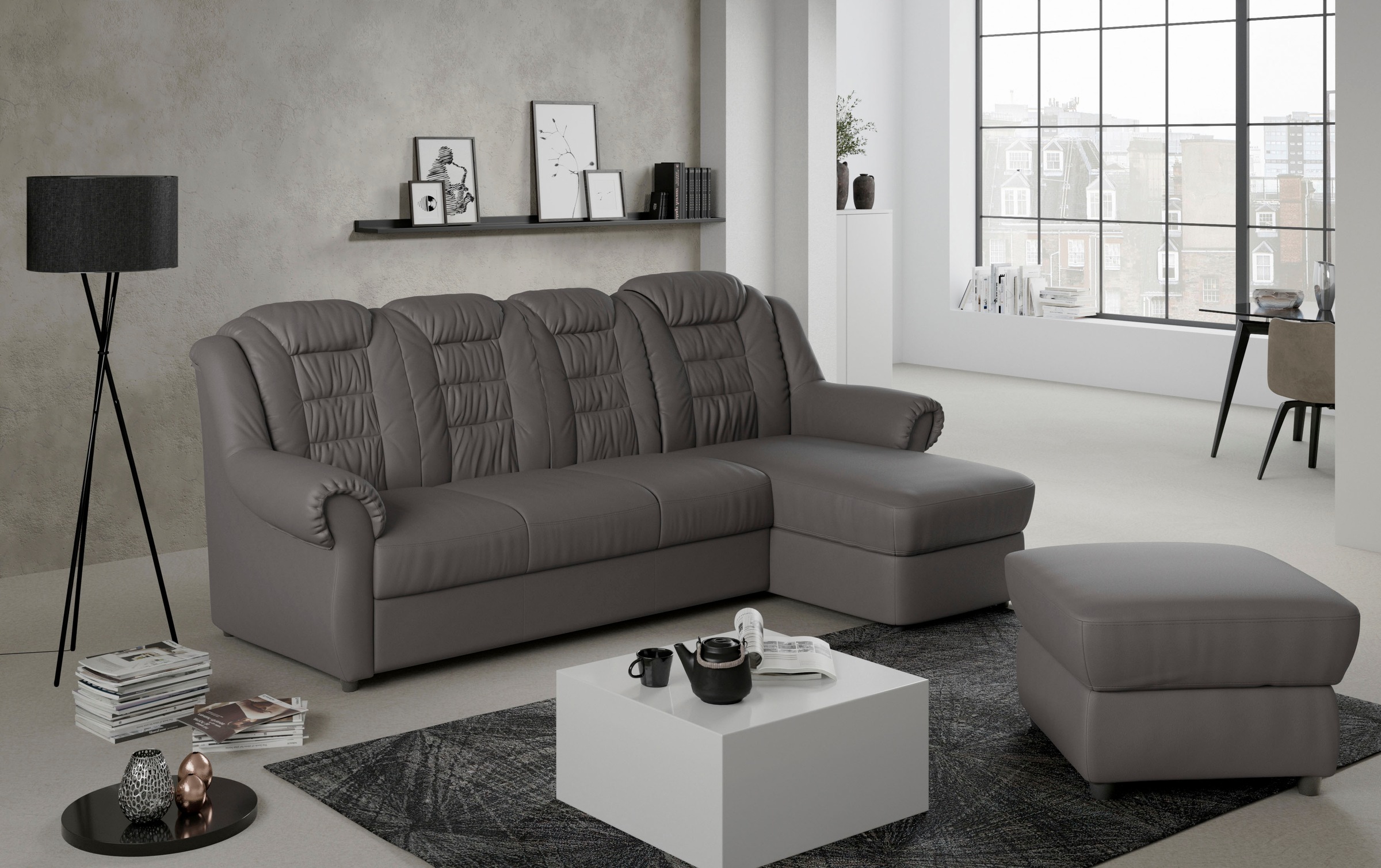 Home affaire Ecksofa »Boston L-Form«, mit hoher Rückenlehne, wahlweise mit günstig online kaufen