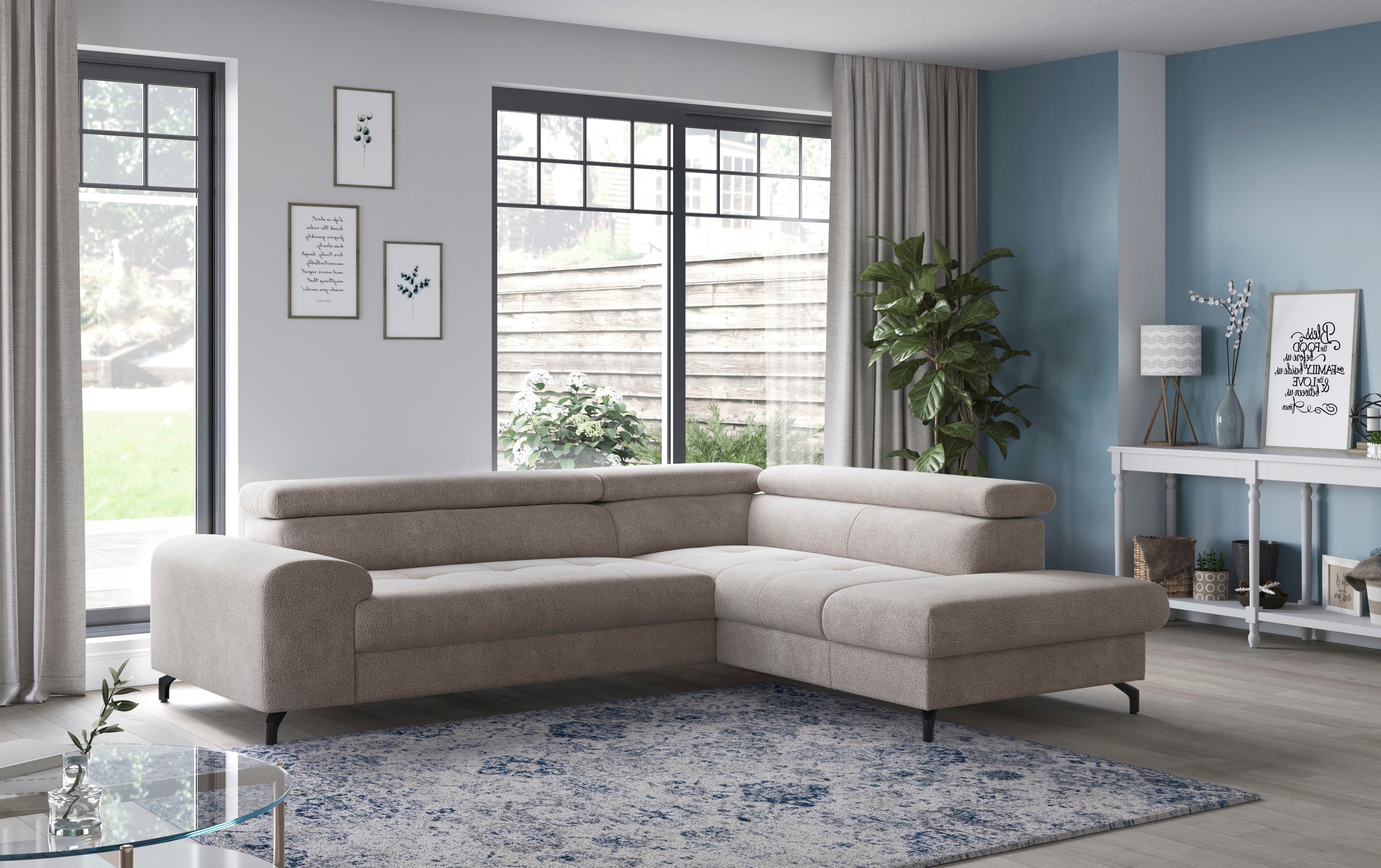 COTTA Ecksofa »Aura L-Form«, mit Schlaffunktion, Bettkasten und Kopfteilver günstig online kaufen