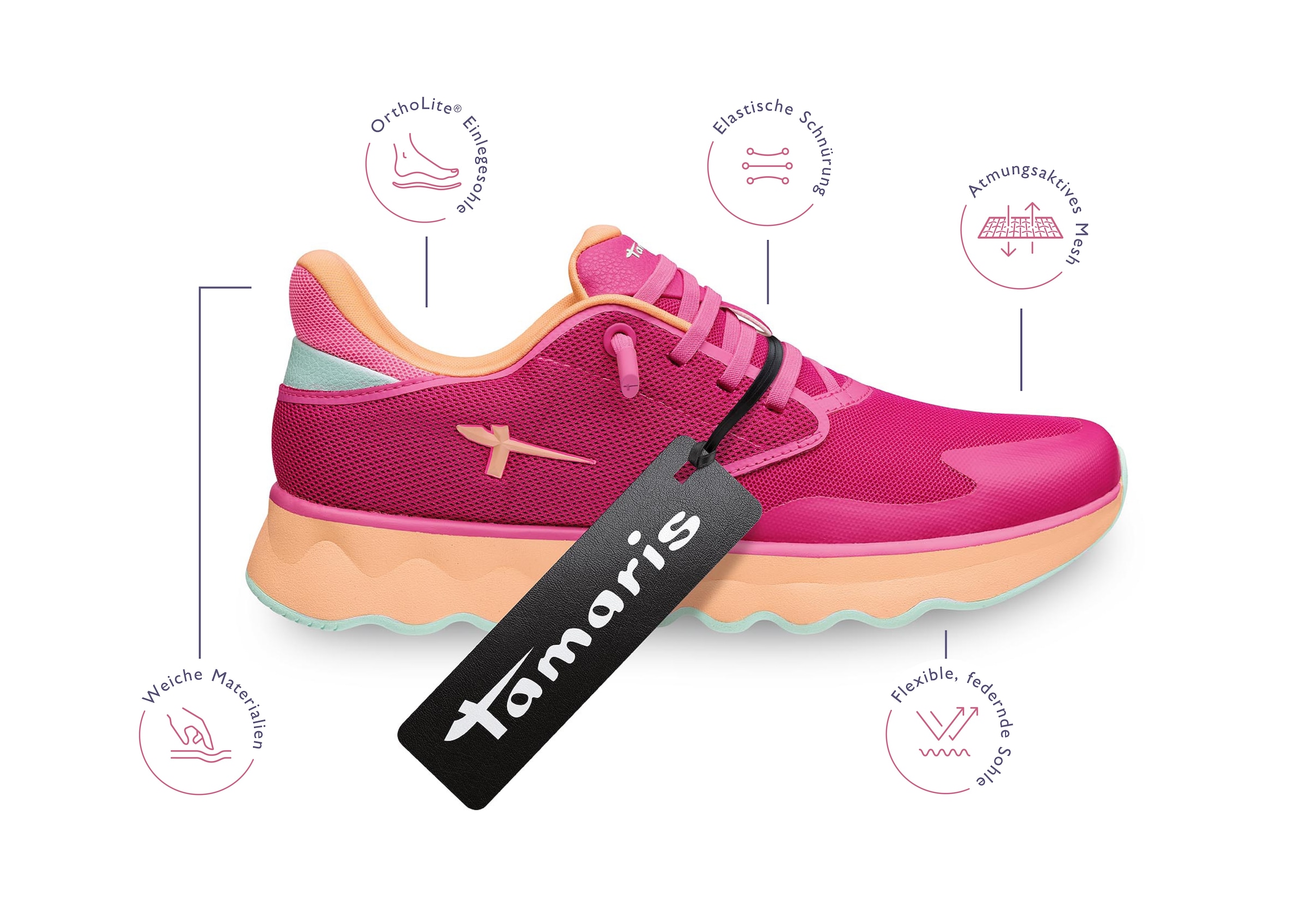 Tamaris Slip-On Sneaker »Nowana«, Freizeitschuh, Halbschuh, Slipper mit Ortholite-Ausstattung