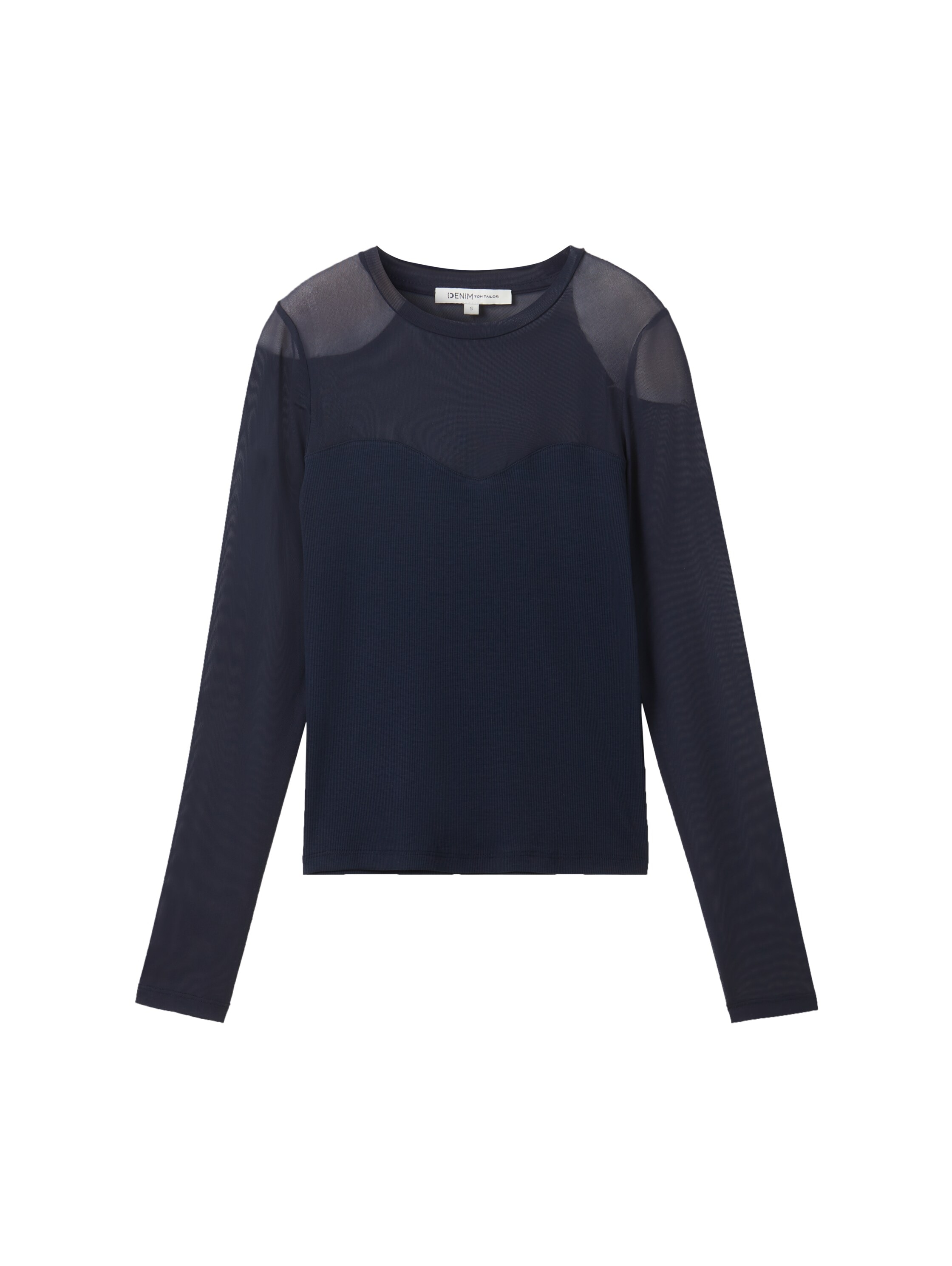 TOM TAILOR Denim Langarmshirt, mit Mesh und Elasthan