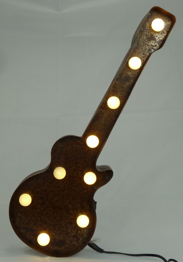 MARQUEE LIGHTS LED Dekolicht »Old Guitar« LED-Modul 1 Stk. Warmweiß Wandlam günstig online kaufen