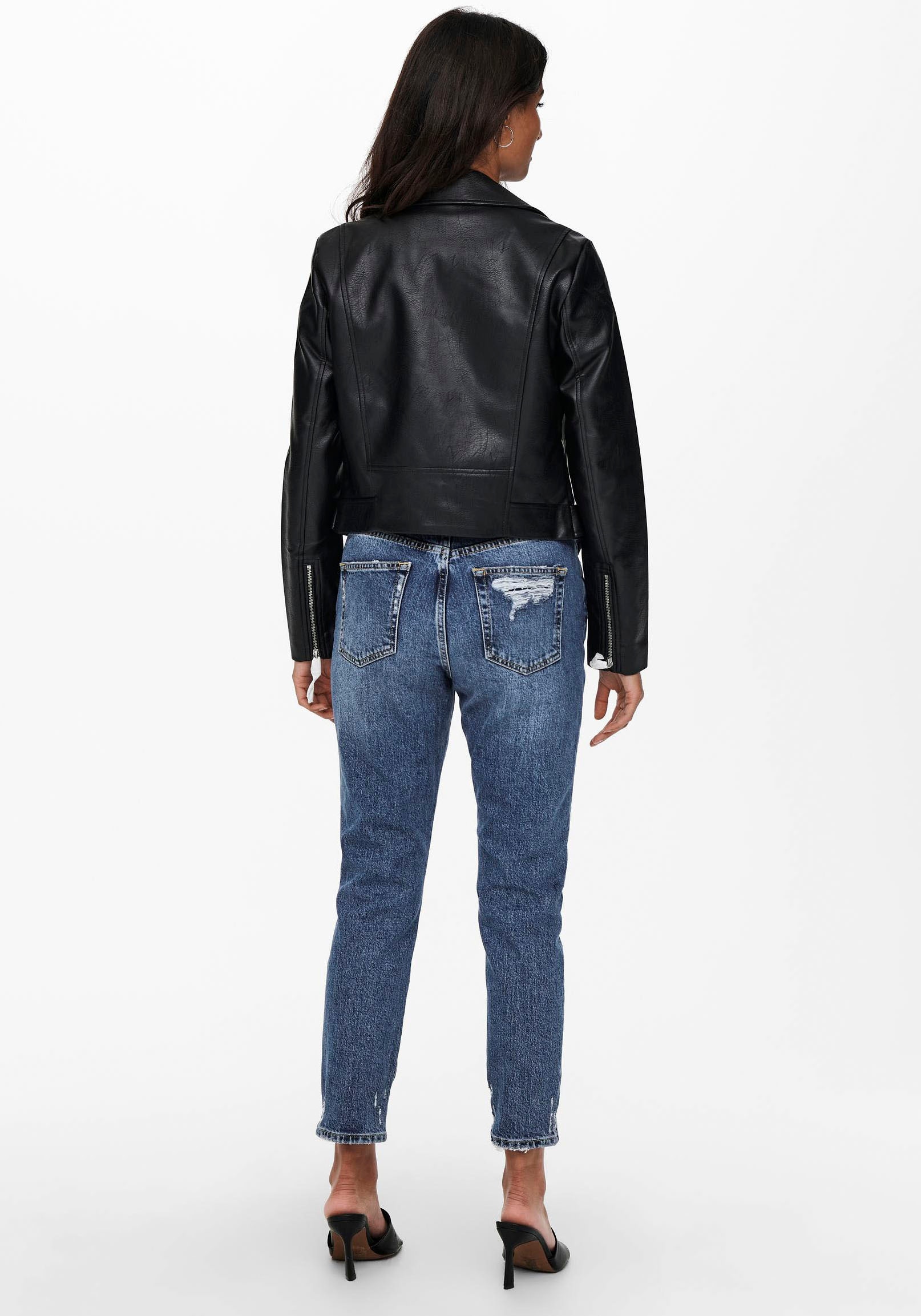 ONLY Lederimitatjacke »ONLVERA FAUX LEATHER BIKER CC OTW«, mit Biker Details