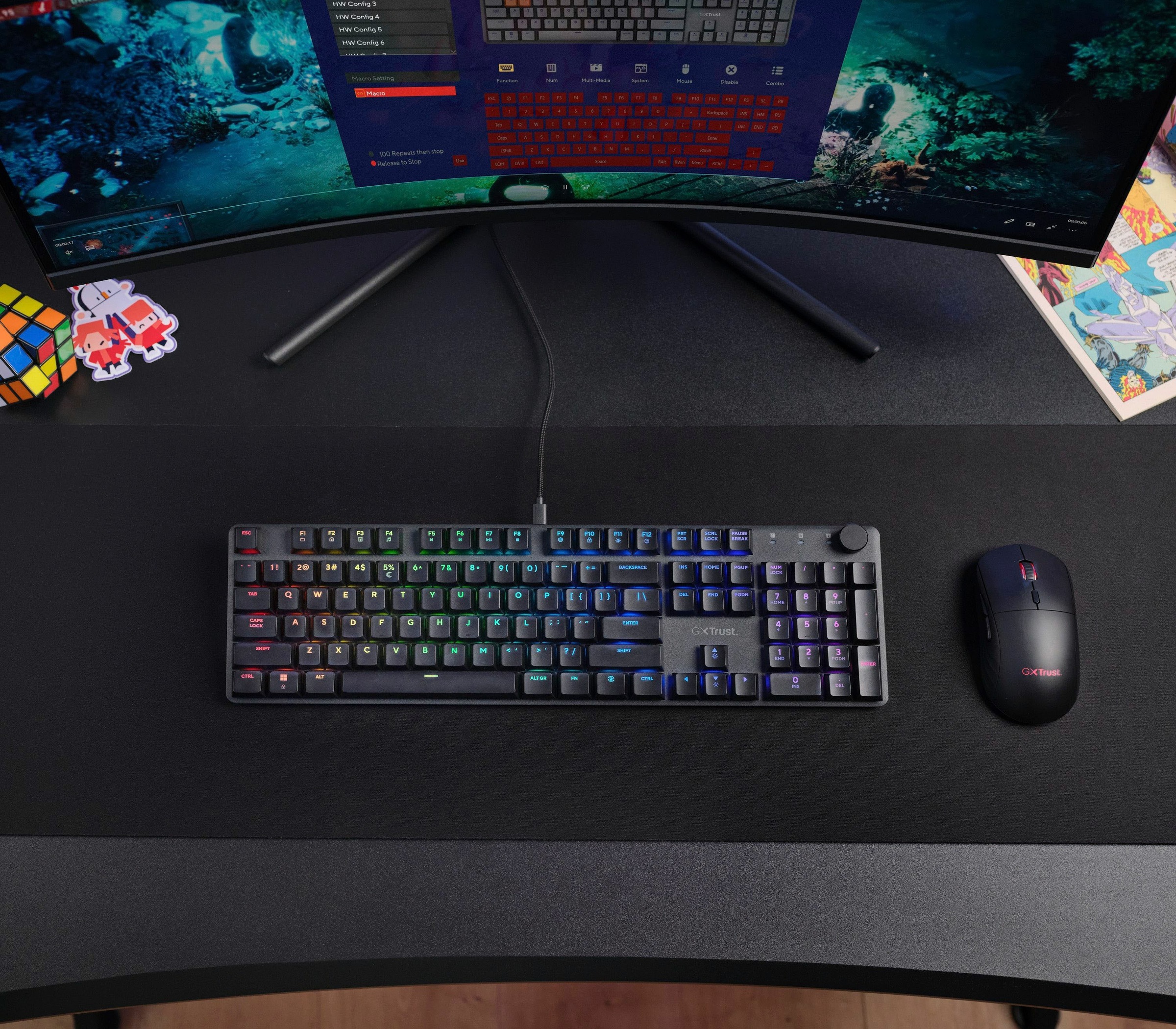 Trust Gaming-Tastatur »GXT 866 Torix«, (USB-Anschluss-Ziffernblock-Windows-Sperrtaste-Fn-Tasten)