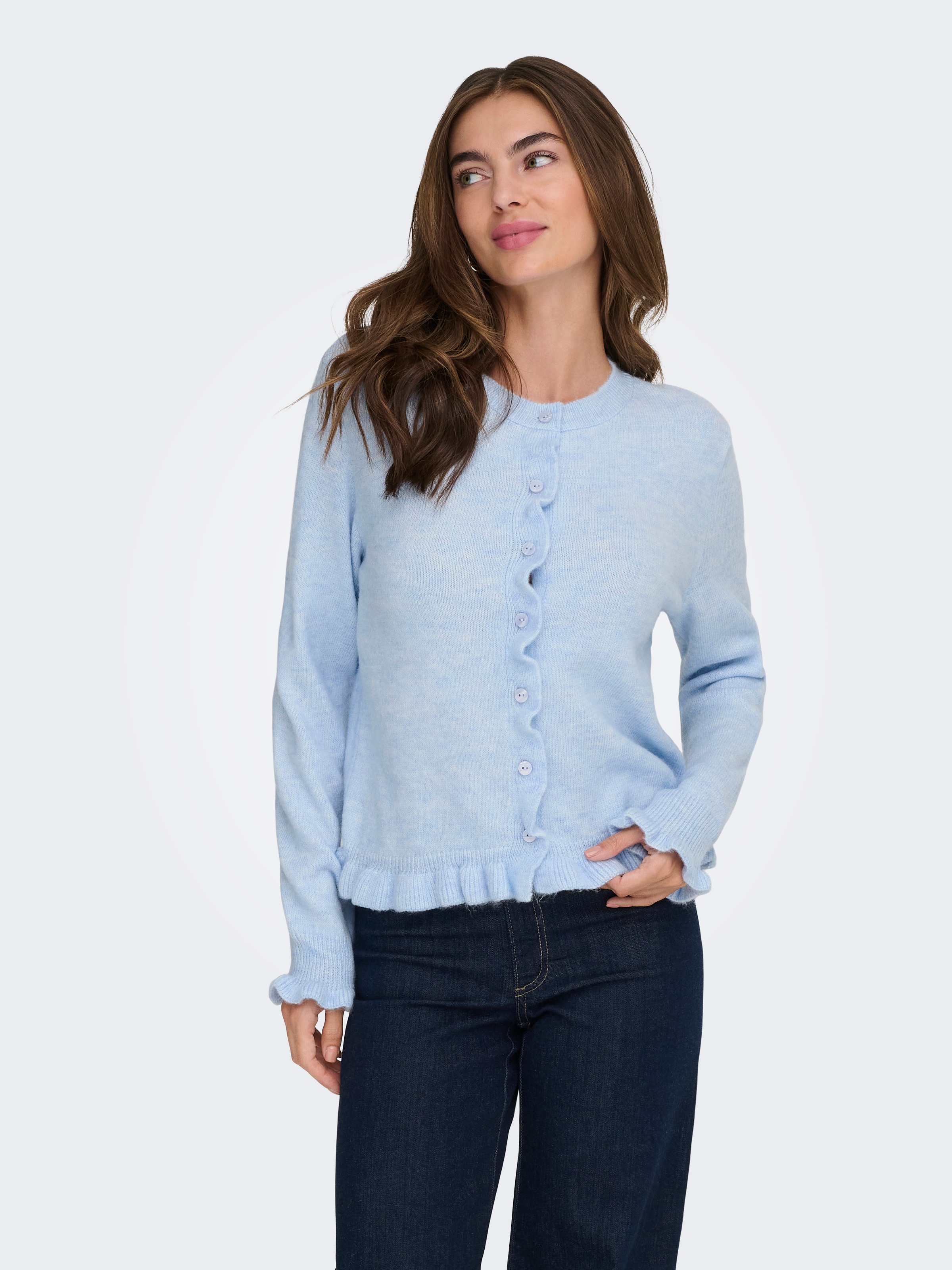 JDY Strickjacke »JDYLETTY L/S ON FRILL CARDIGAN KNT NOOS«