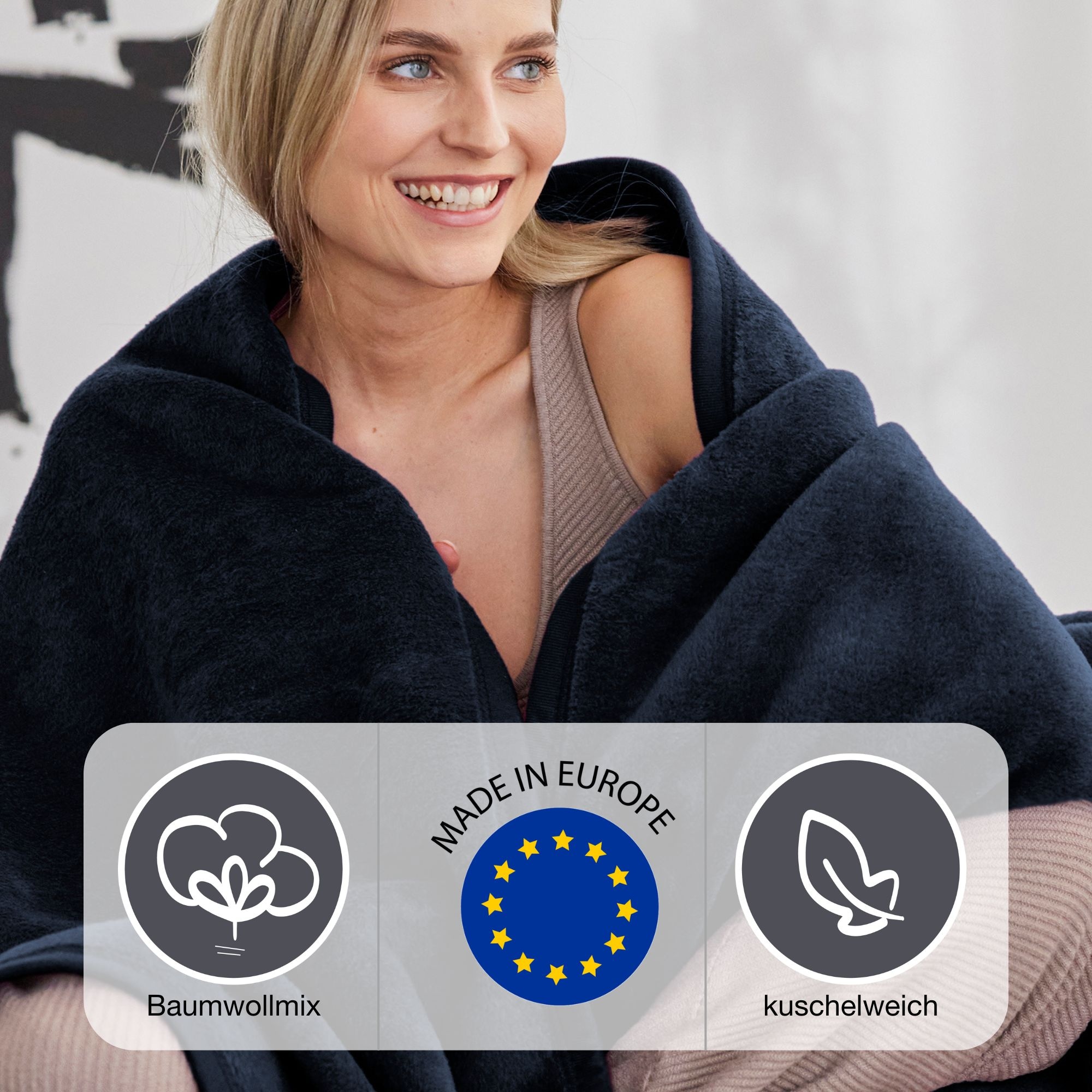 IBENA Wohndecke »Luxus«, verschiedene Größen, unifarbenes Design, Kuscheldecke