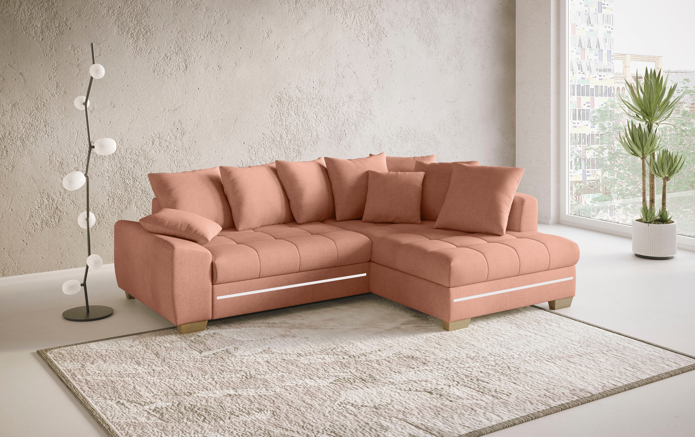 Mr. Couch Ecksofa »Nikita II, L-Form«, mit Kaltschaum, RGB-LED Beleuchtung, günstig online kaufen