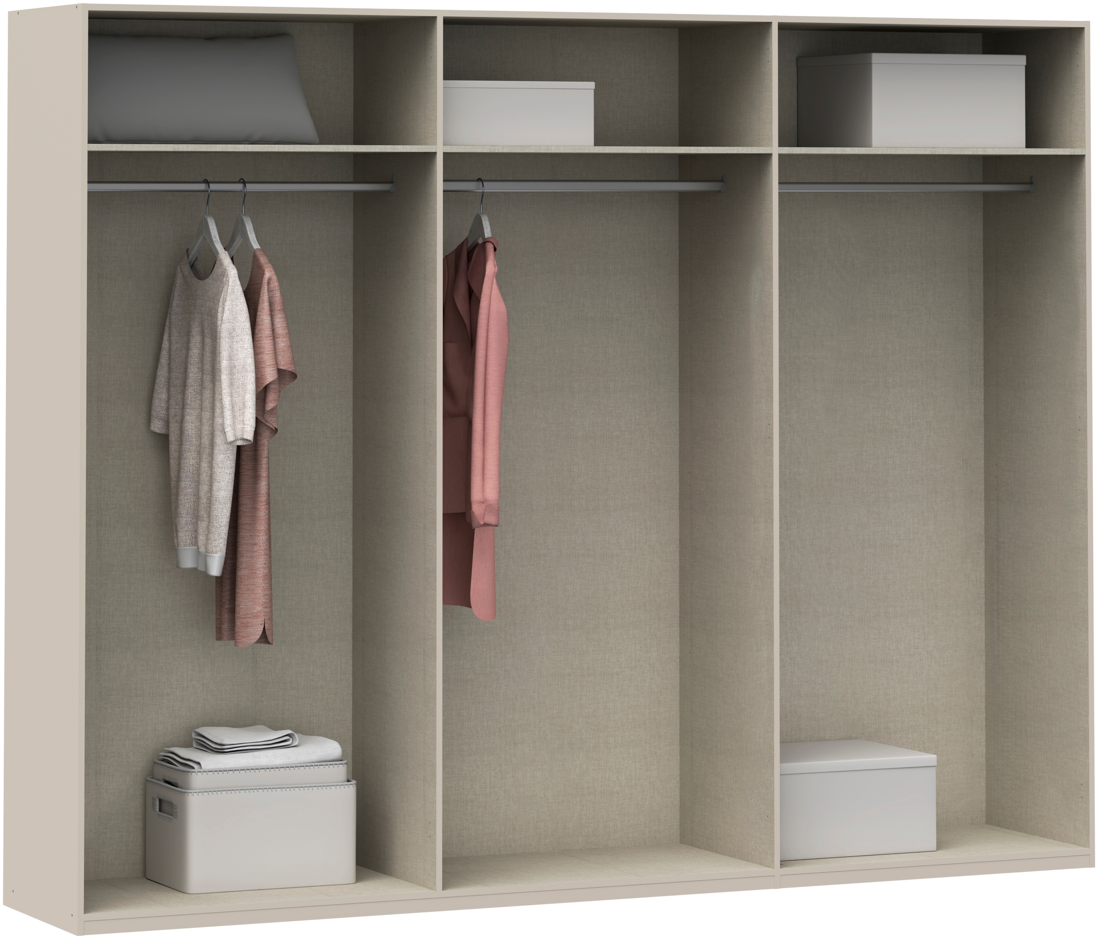 FORTE Drehtürenschrank, Höhe 2,10 mtr., stehende Montage, Grifflos