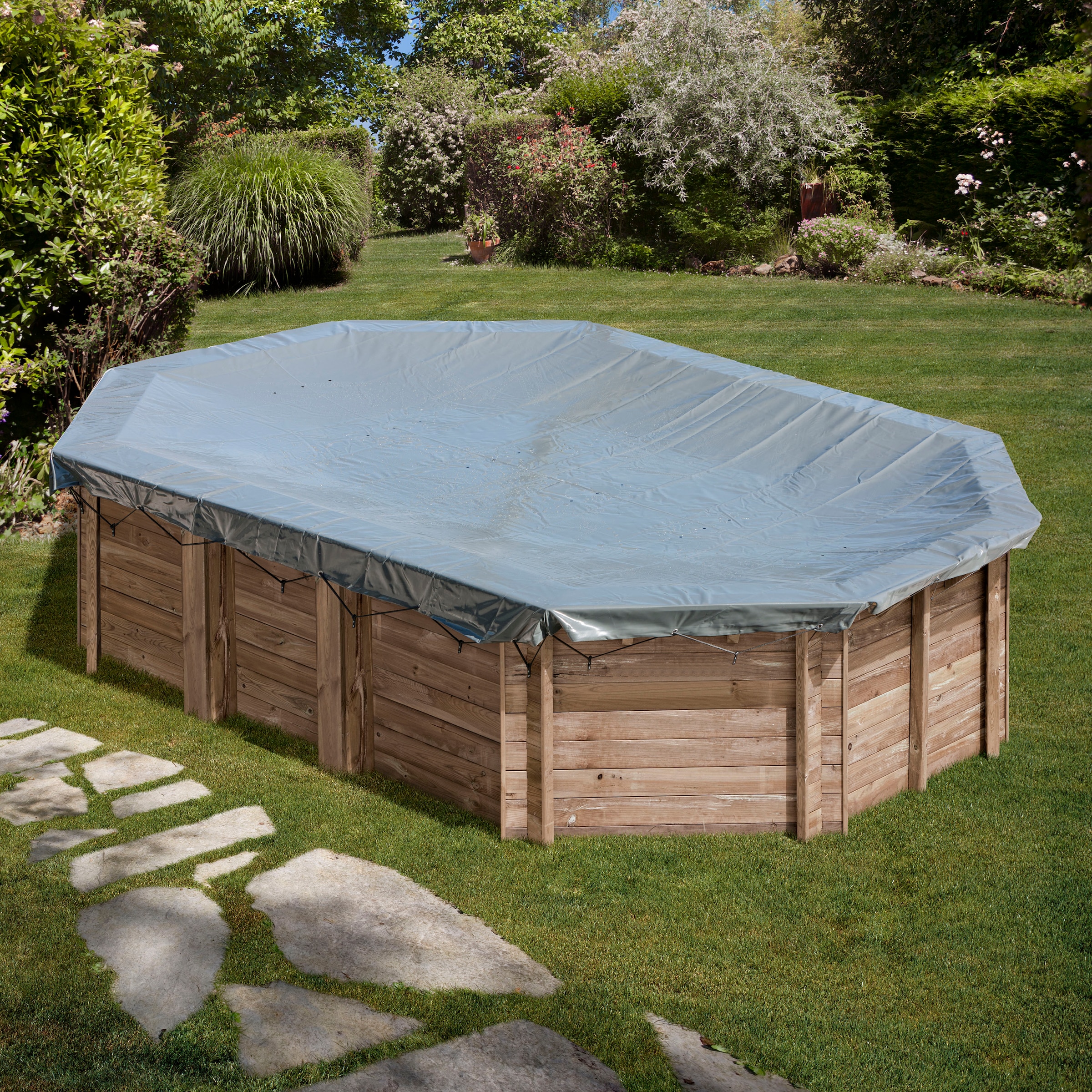 Gre Pool-Abdeckplane, Winterabdeckung für Pool Macadamia, BxL: 375x675 cm