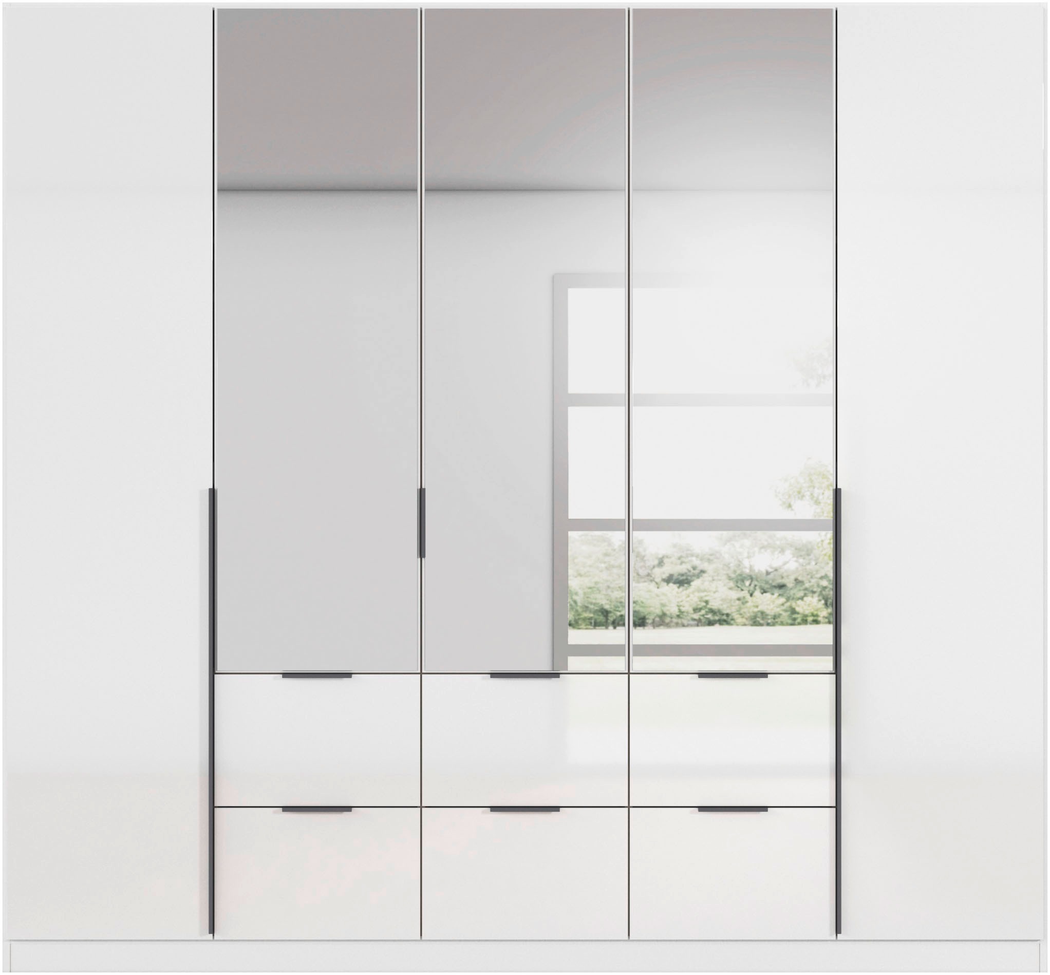 rauch Drehtürenschrank »Kleiderschrank Schrank Garderobe AGORDO mit Dekor- oder Hochglanzfront«, (in zwei Griff-Farben, Breiten 91-360 cm), mit Außenschubkästen, in 7 Breiten und 2 Höhen MADE IN GERMANY