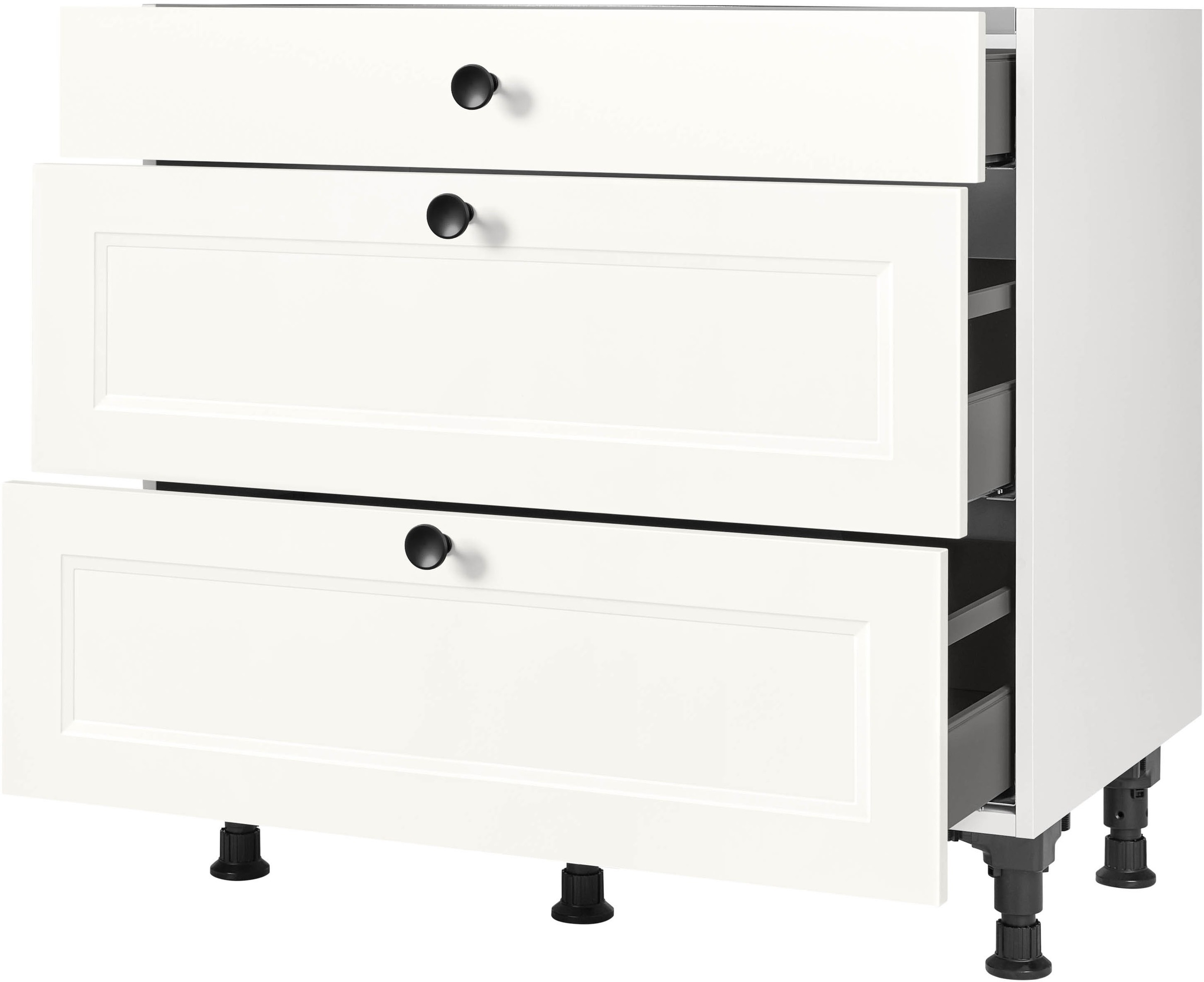 nobilia® Kochfeldumbauschrank »"Cascada", vormontiert, mit Schubkasten und Auszügen,« in den Breiten 60 und 90 cm