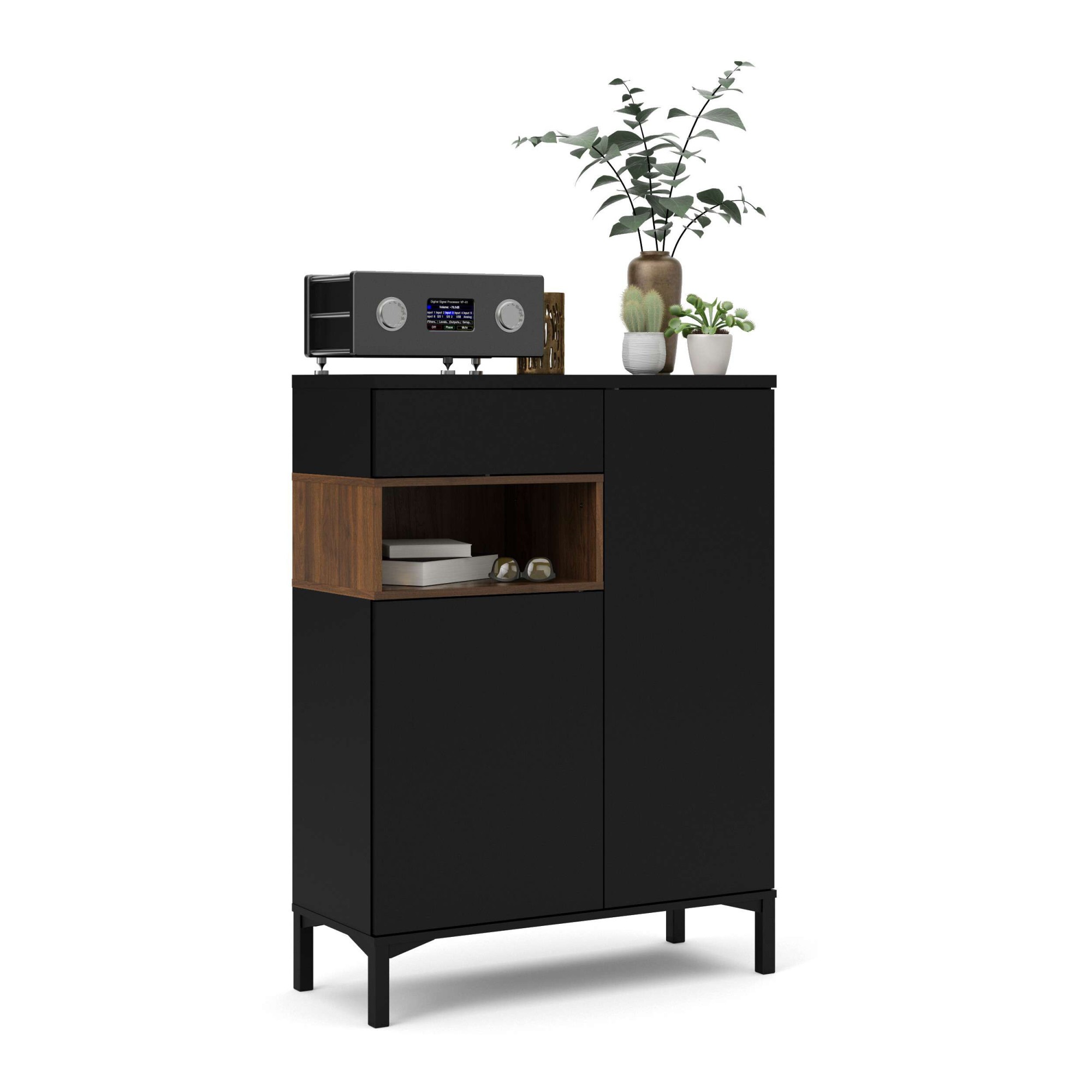 INOSIGN Highboard »Roommers, Anrichte, Stauraum, Sideboard«, Kommode, Höhe 118 cm, Breite 88,7 cm, 1 offenes Fach mit Rahmen-Optik
