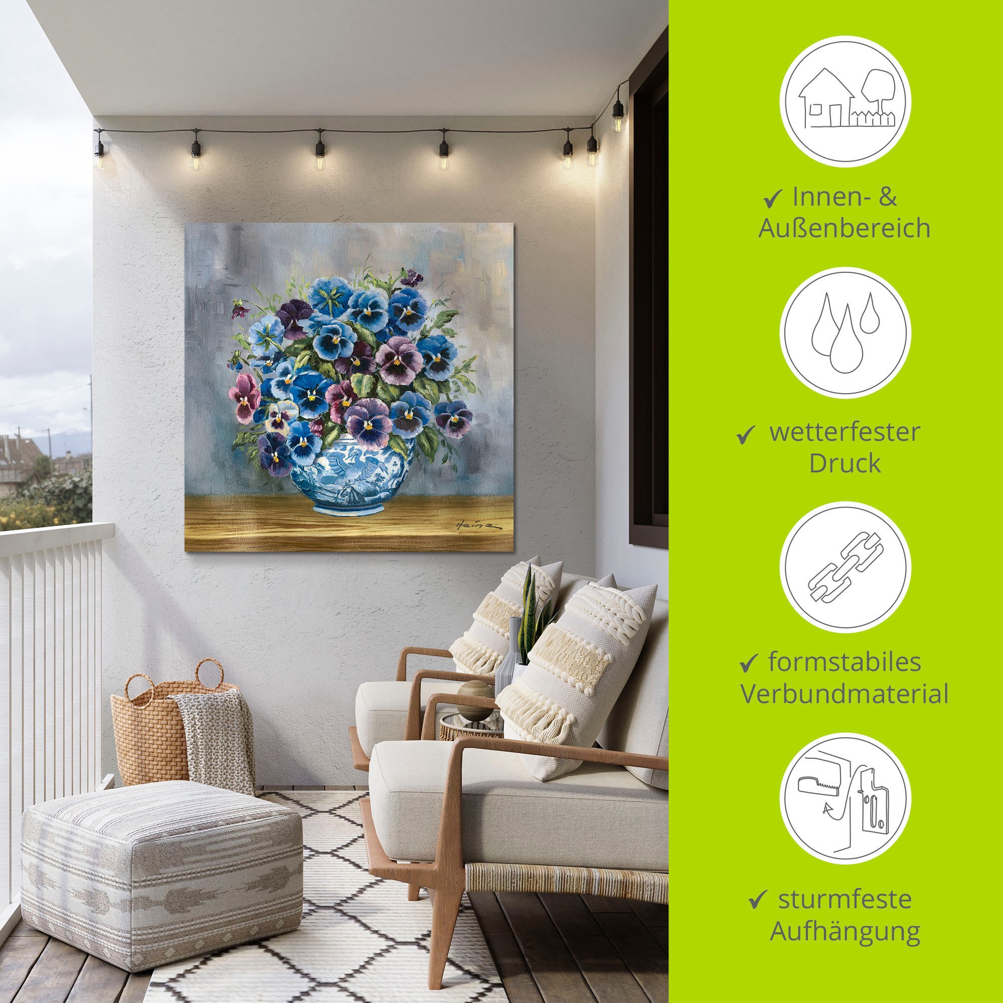 Artland Wandbild »Stiefmütterchen«, Blumenbilder, (1 St.), als Alubild, Outdoorbild, Leinwandbild, Poster, Wandaufkleber