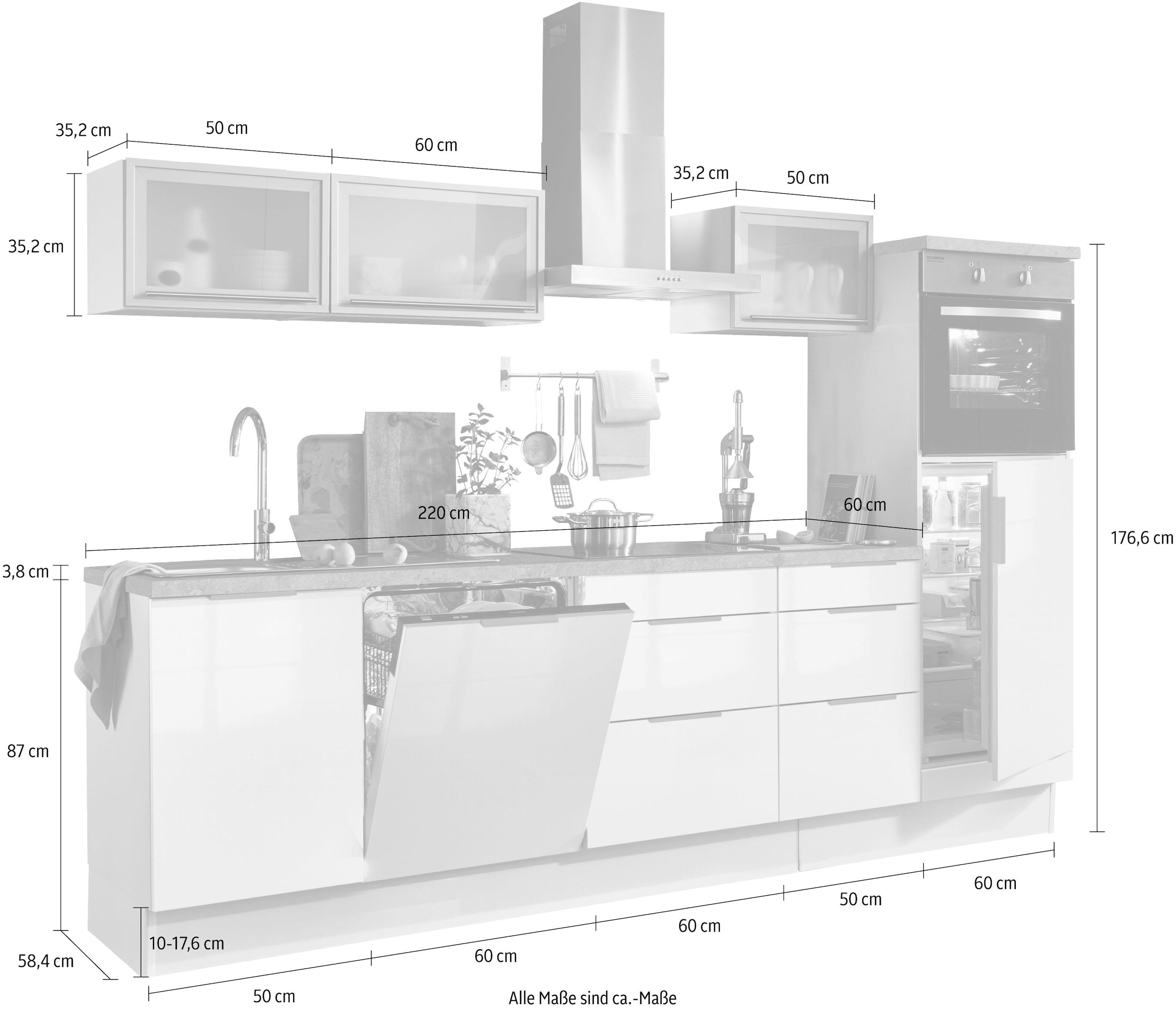 OPTIFIT Küchenzeile »Tara«, ohne E-Geräte, mit Vollauszug und Soft-Close- Funktion, Breite 280 cm auf Rechnung kaufen | Unterschränke