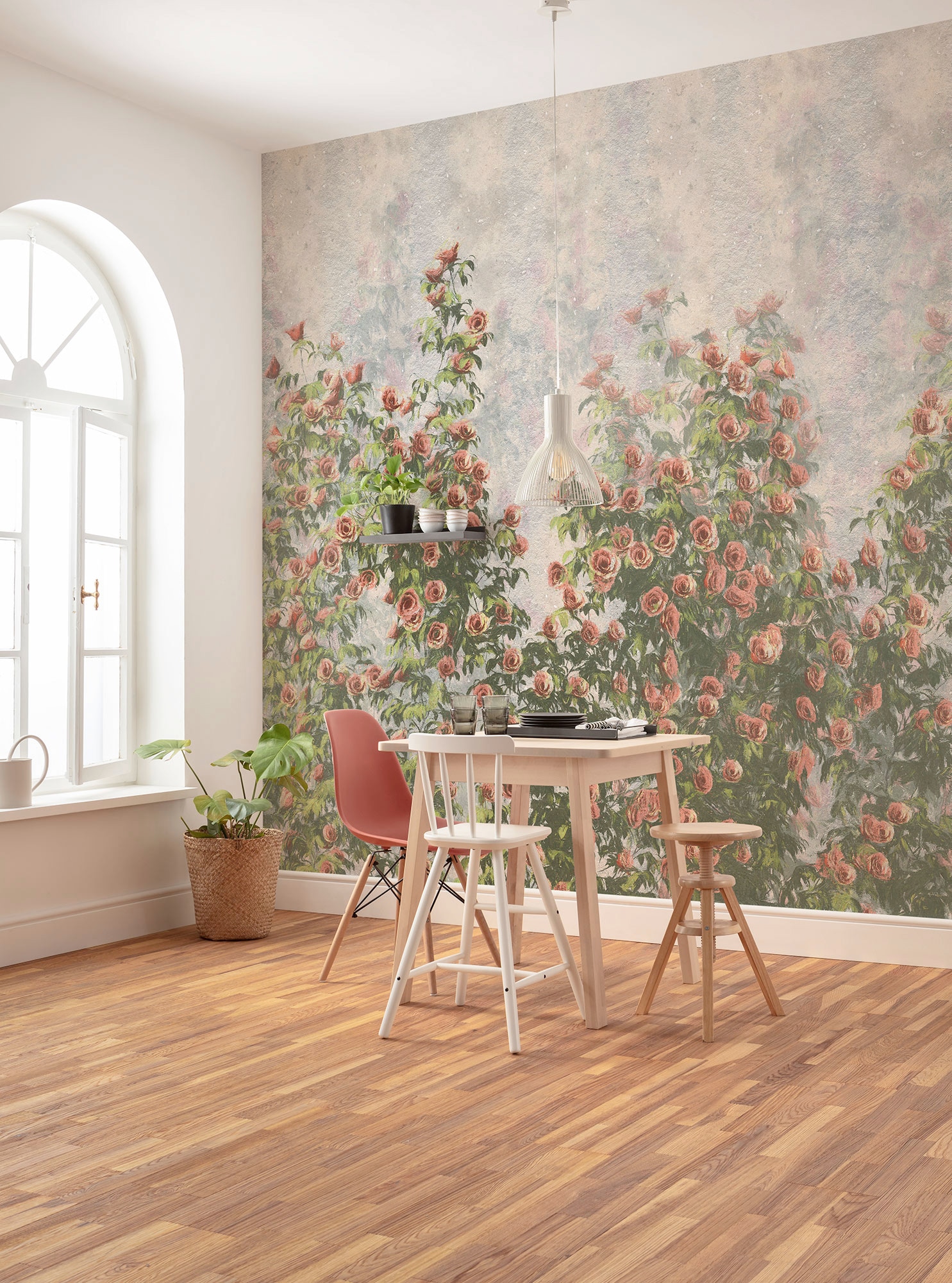 Komar Vliestapete »Digitaldruck Vlies -  Wall Roses - Größe 300 x 250 cm« bedruckt glatt Wohnzimmer, Schlafzimmer