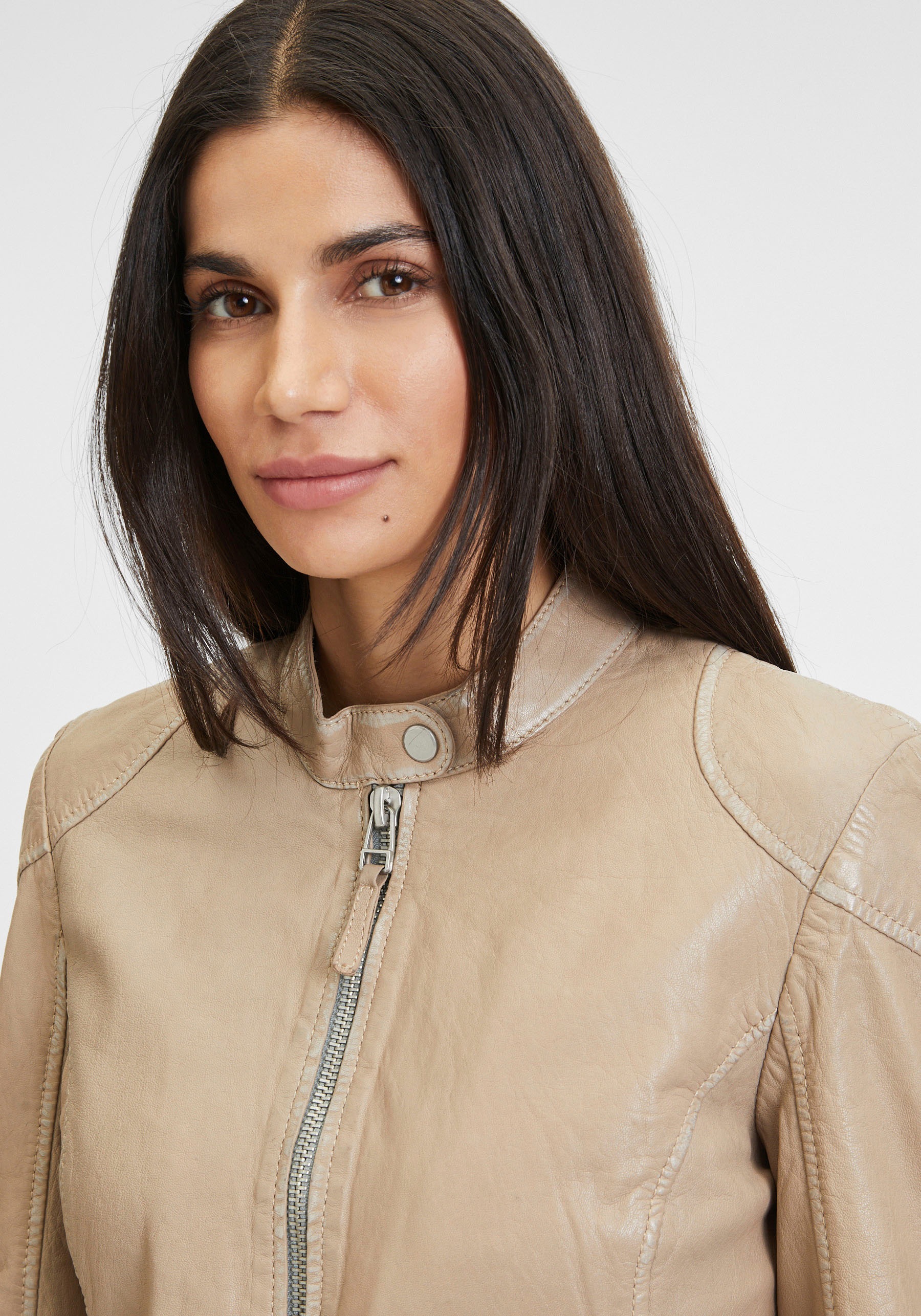 Mauritius Lederjacke »GWFaiza«, mit Patch-Design am Ellenbogen