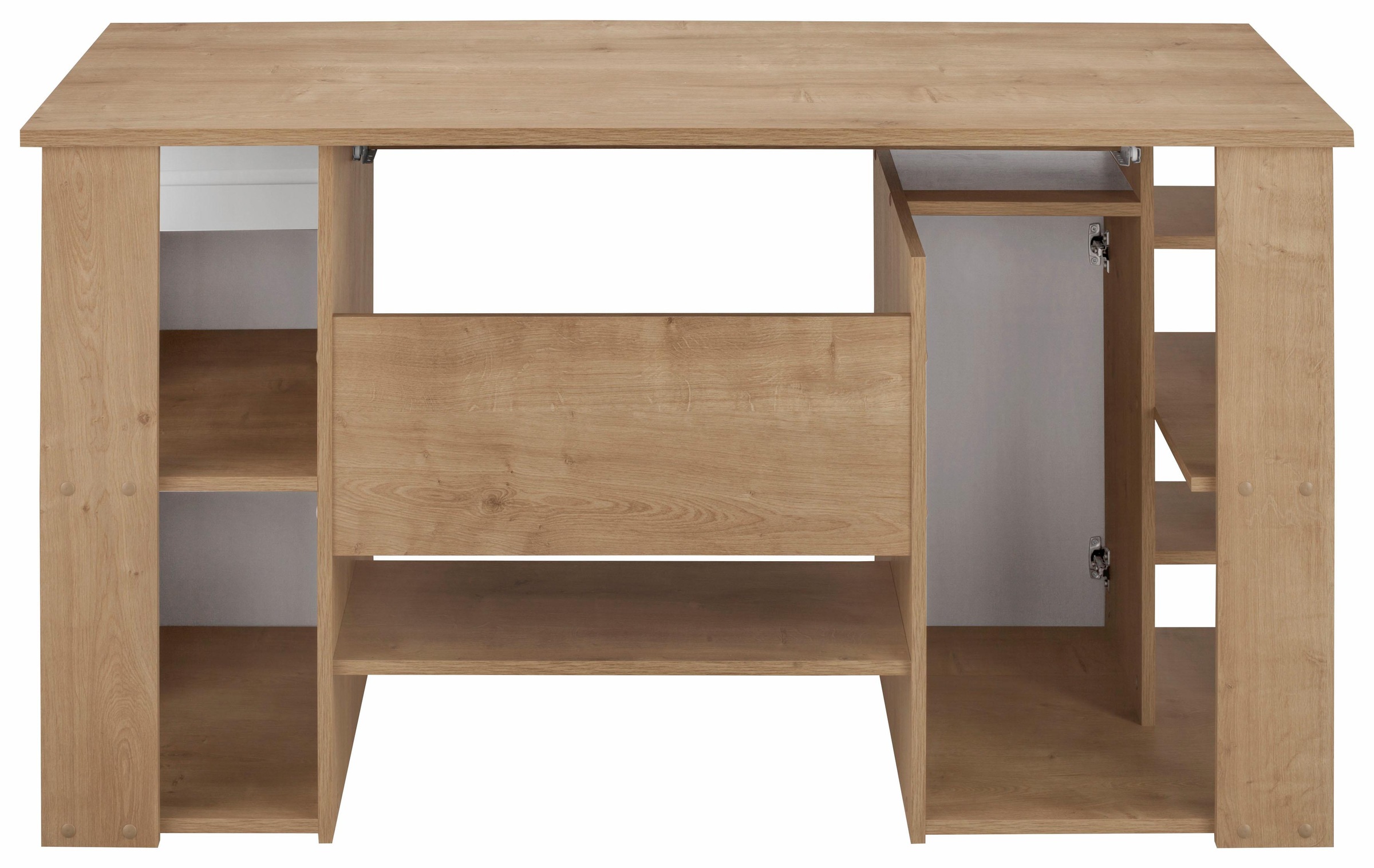 VOGL Möbelfabrik Schreibtisch »Tim mit seitlich offenen Fächern & Tastaturauszug,«, Druckerablage, 1 Schublade, Breite 138 cm, Made in Germany