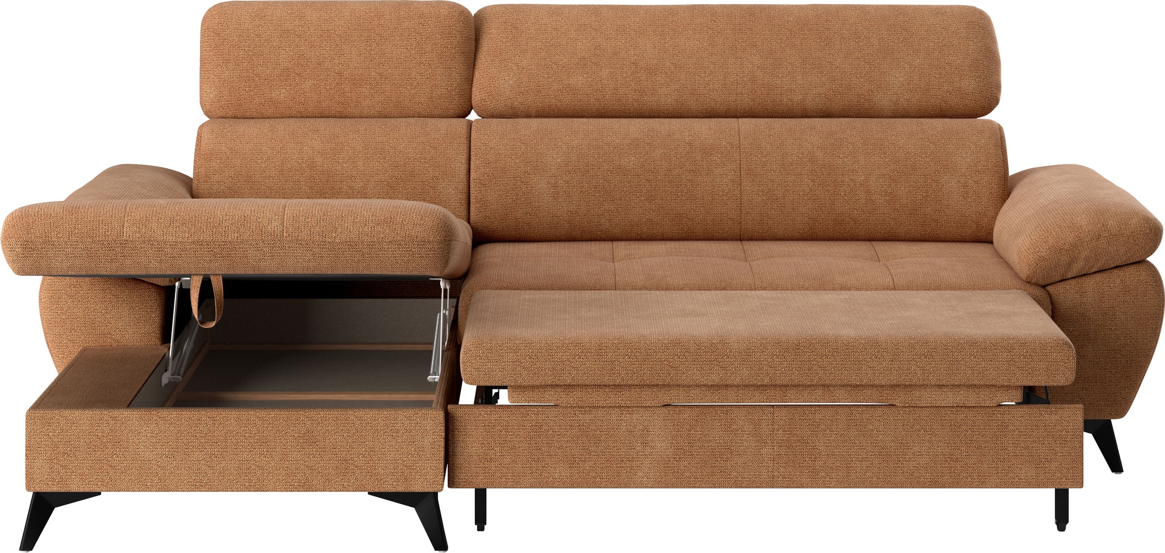 COTTA Ecksofa »Hudson L-Form«, mit Kopfteilverstellung, wahlweise mit Bettfunktion & Bettkasten