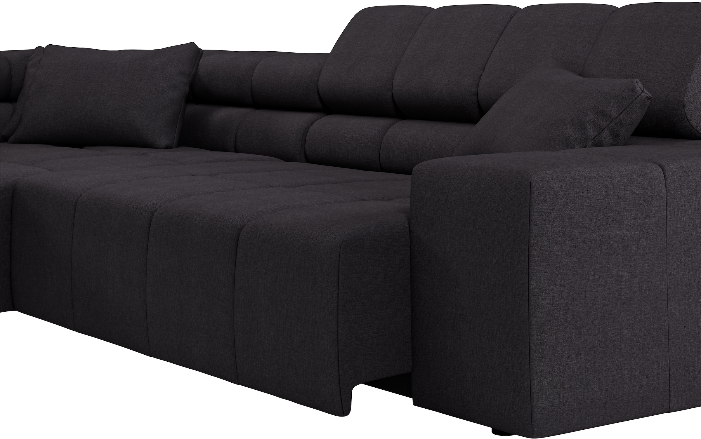 INOSIGN Ecksofa »Ancona incl. Kopfteilverstellung, Zierkissen Breite 319cm, L-Form«, wahlweise motorische Sitztiefenverstellung, auch in Cord + Easy Care