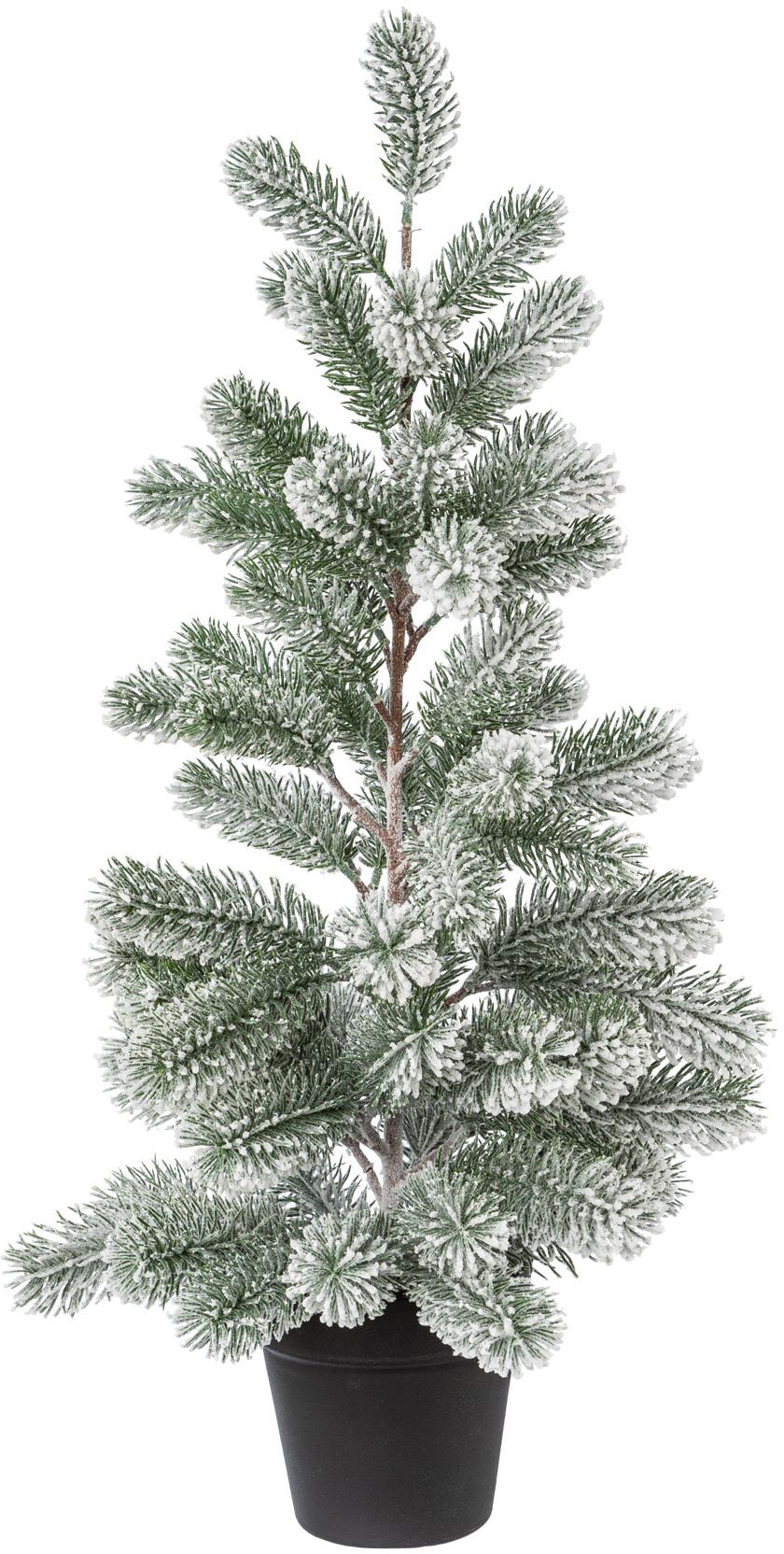 Creativ deco Künstlicher Weihnachtsbaum »Weihnachtsdeko, künstlicher Christbaum, Tannenbaum«, Im Topf; Beschneite Optik