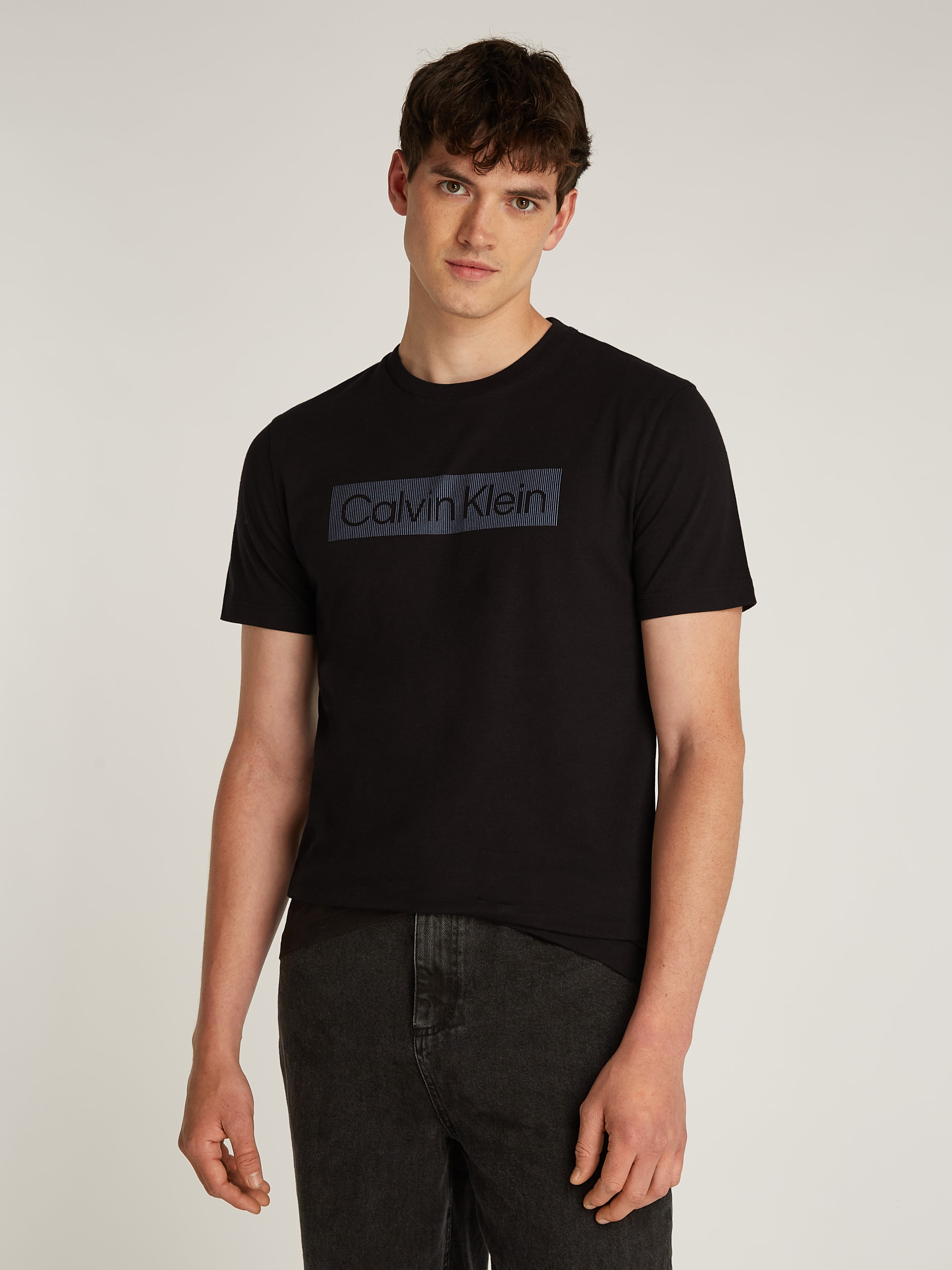 Calvin Klein T-Shirt »BOX STRIPED LOGO T-SHIRT«, mit Logoschriftzug