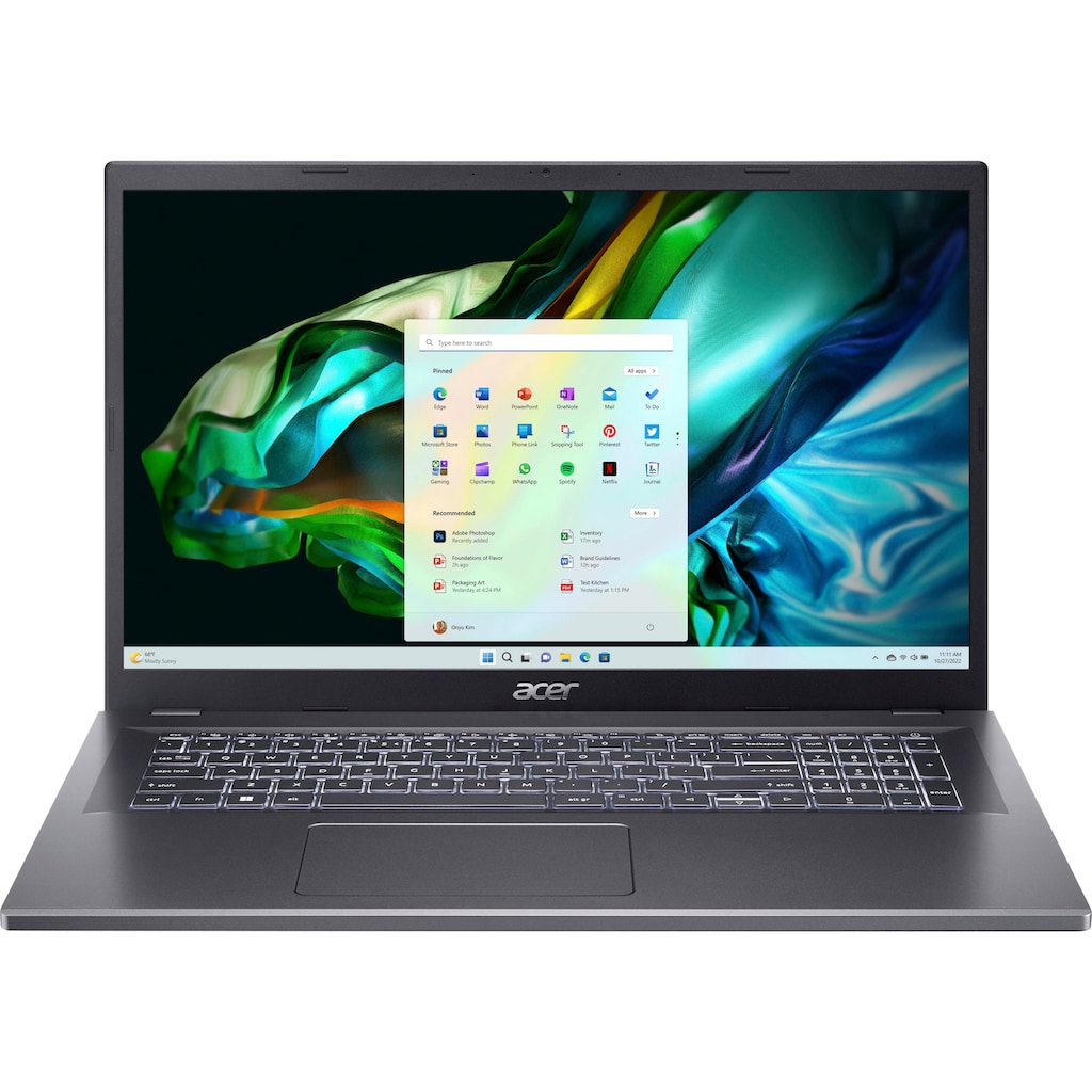 Acer Notebook »A517-58M-58ER«, 43,94 cm, / 17,3 Zoll, Intel, Core i5, Iris Xe Graphics, 1000 GB SSD