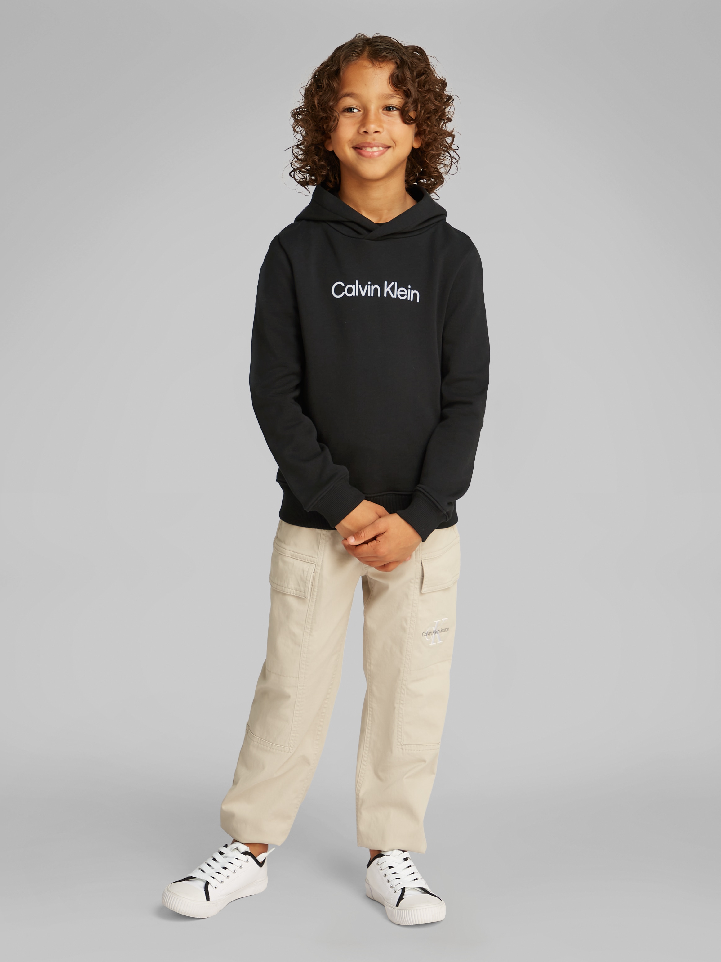 Calvin Klein Jeans Kapuzensweatshirt »Inst. Logo Reg. Terry Hoodie«, für Kinder bis 16 Jahre und mit Logoschriftzug
