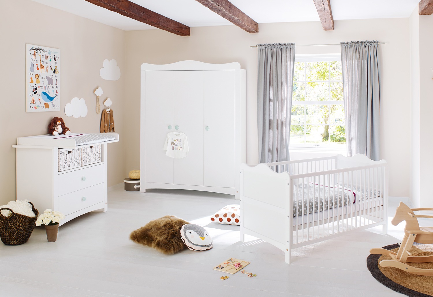 Pinolino® Babyzimmer-Komplettset »Florentina«, (Set, 3 tlg., Kinderbett, Sc günstig online kaufen