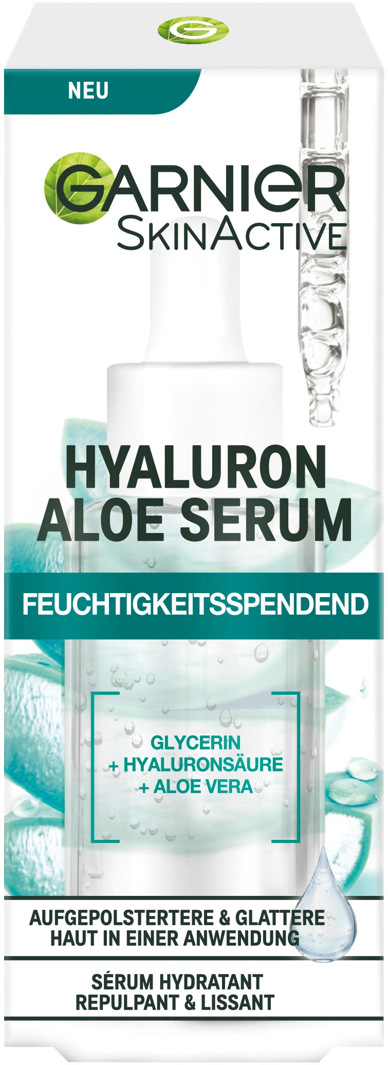 GARNIER Gesichtsserum »SKIN ACTIVE HYALURON ALOE SERUM« mit Hyaluronsäure, flüssige Textur, für alle Hauttypen