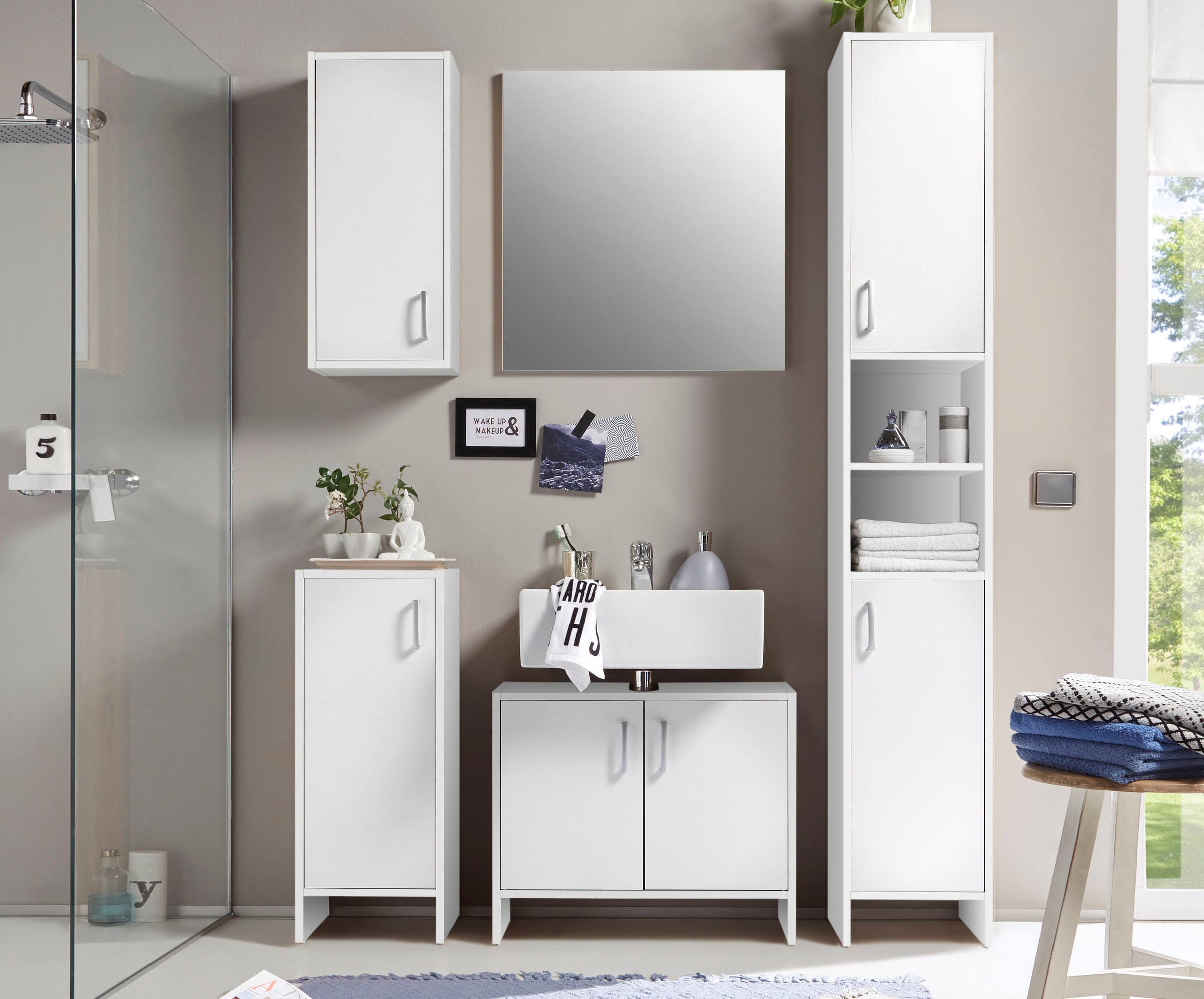 BASIC by Balculina Badmöbel-Set »Oslo Badezimmerset Schrankset Badset 5tlg. günstig online kaufen