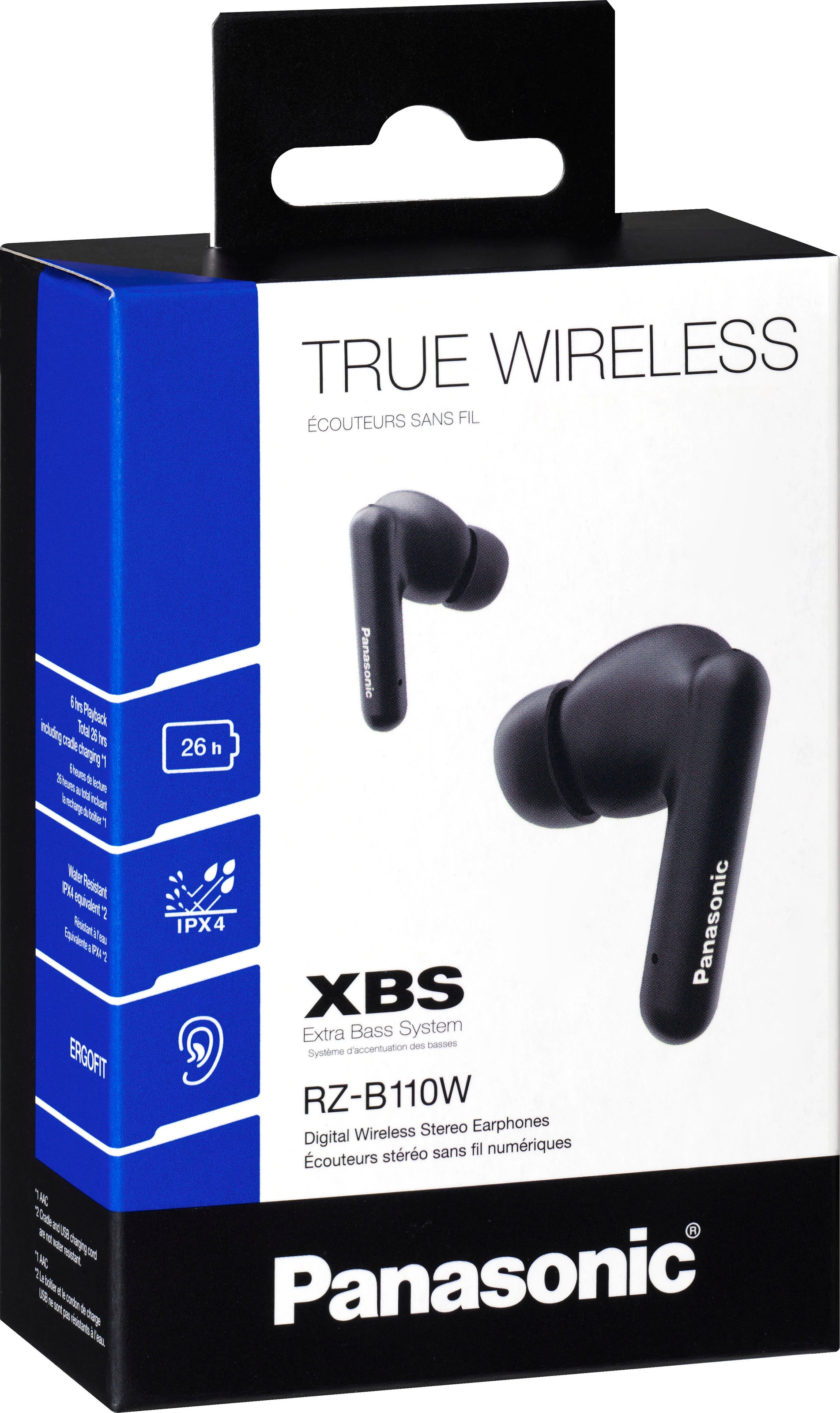 Panasonic wireless In-Ear-Kopfhörer »B110WDE-K«, A2DP Bluetooth-AVRCP Bluetooth-HFP, Freisprechfunktion-Sprachsteuerung-True Wireless-kompatibel mit Siri