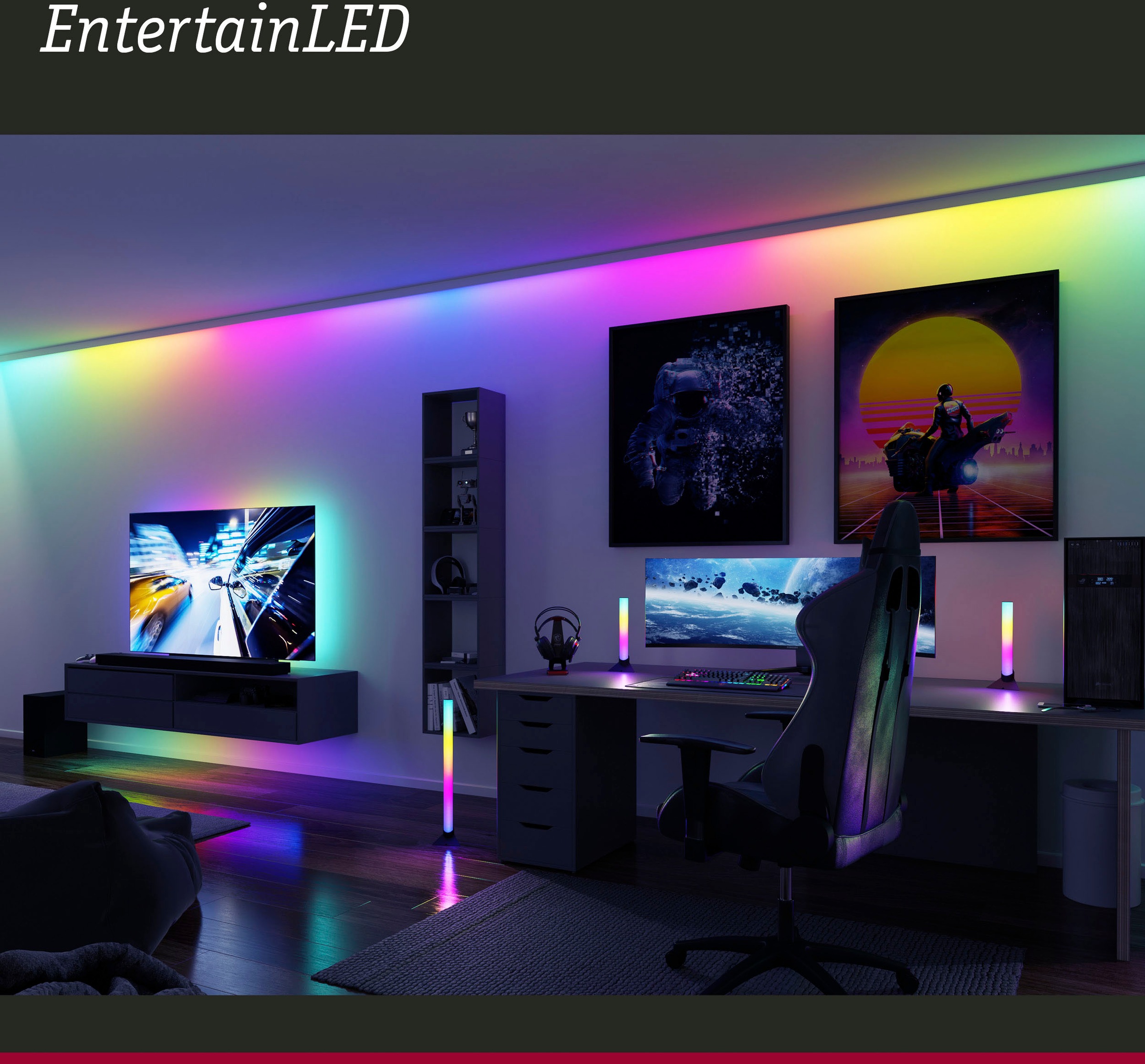 St.-flammig Dynamic Rainbow Paulmann 2x48lm«, 2x1W RGB 30x30mm kaufen 2 LED-Streifen »EntertainLED Lightbar