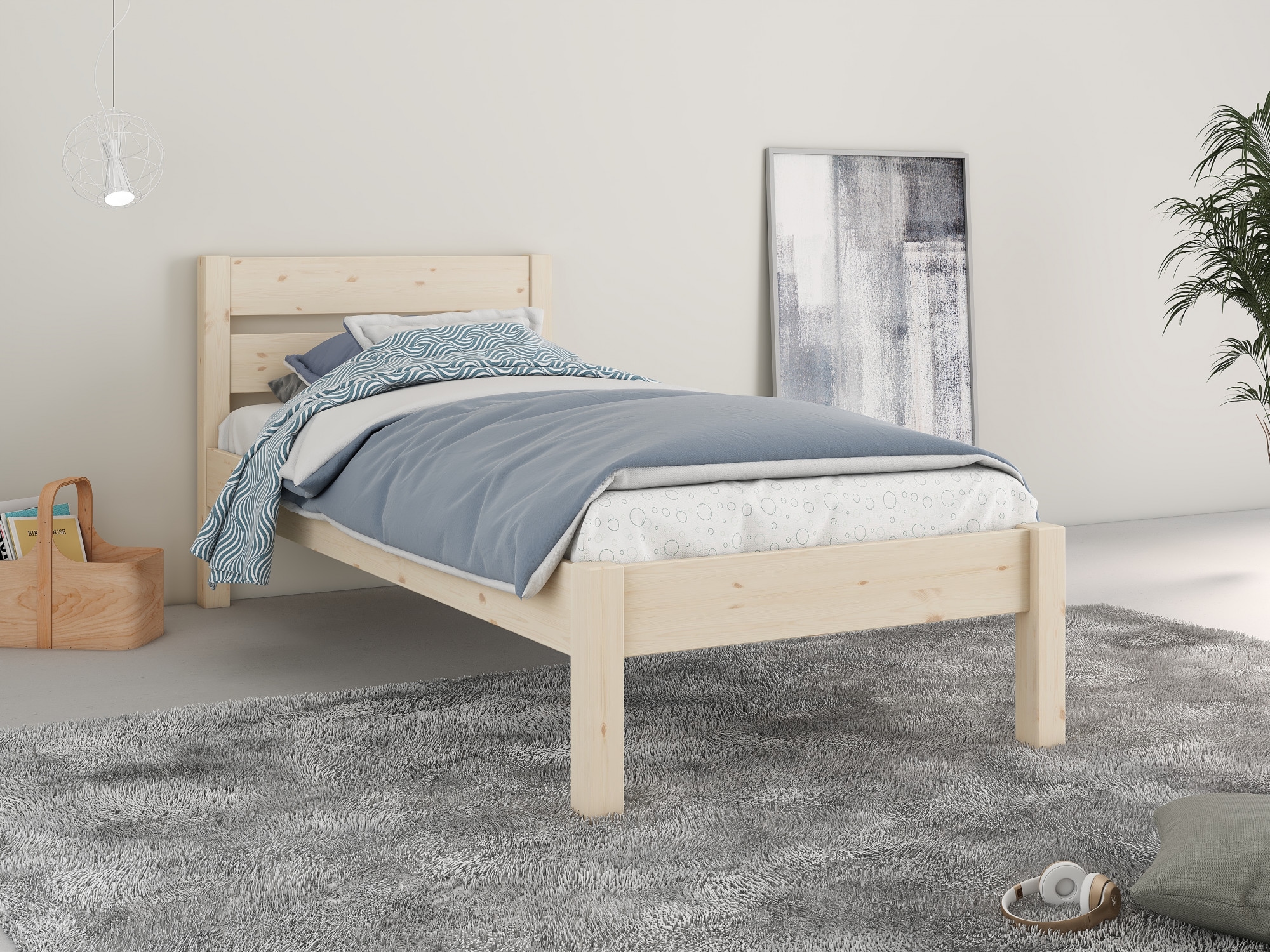 Home affaire Bett »"NOA " ideal für das Jugendzimmer«, zertifiziertes Massivholz, skandinavisches Design