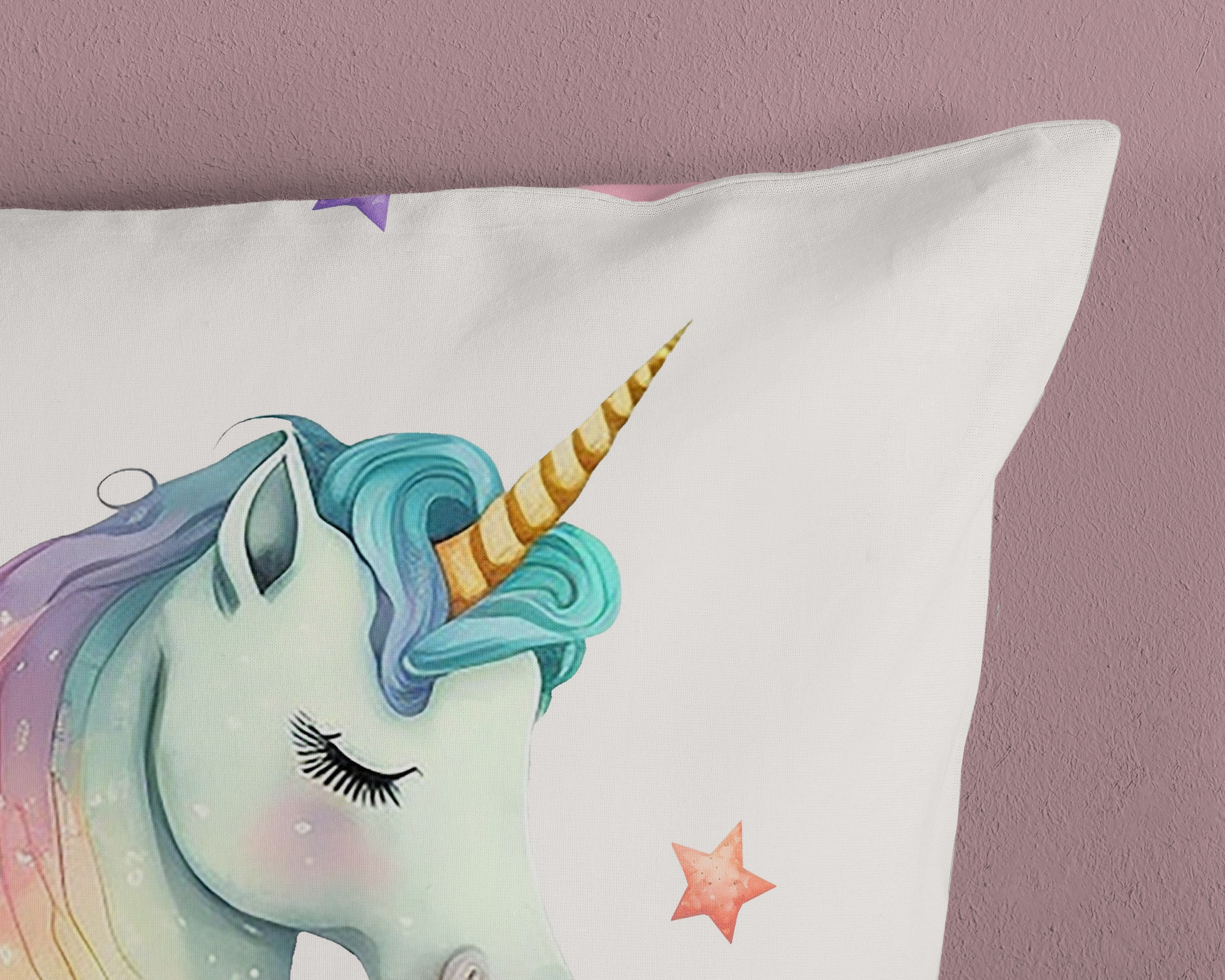 PURE luxury collection Kinderbettwäsche »Fancy«, Mikrofaser, 135x200, 2 Teilig, Wendeoptik, Kind, Mädchen, Einhorn
