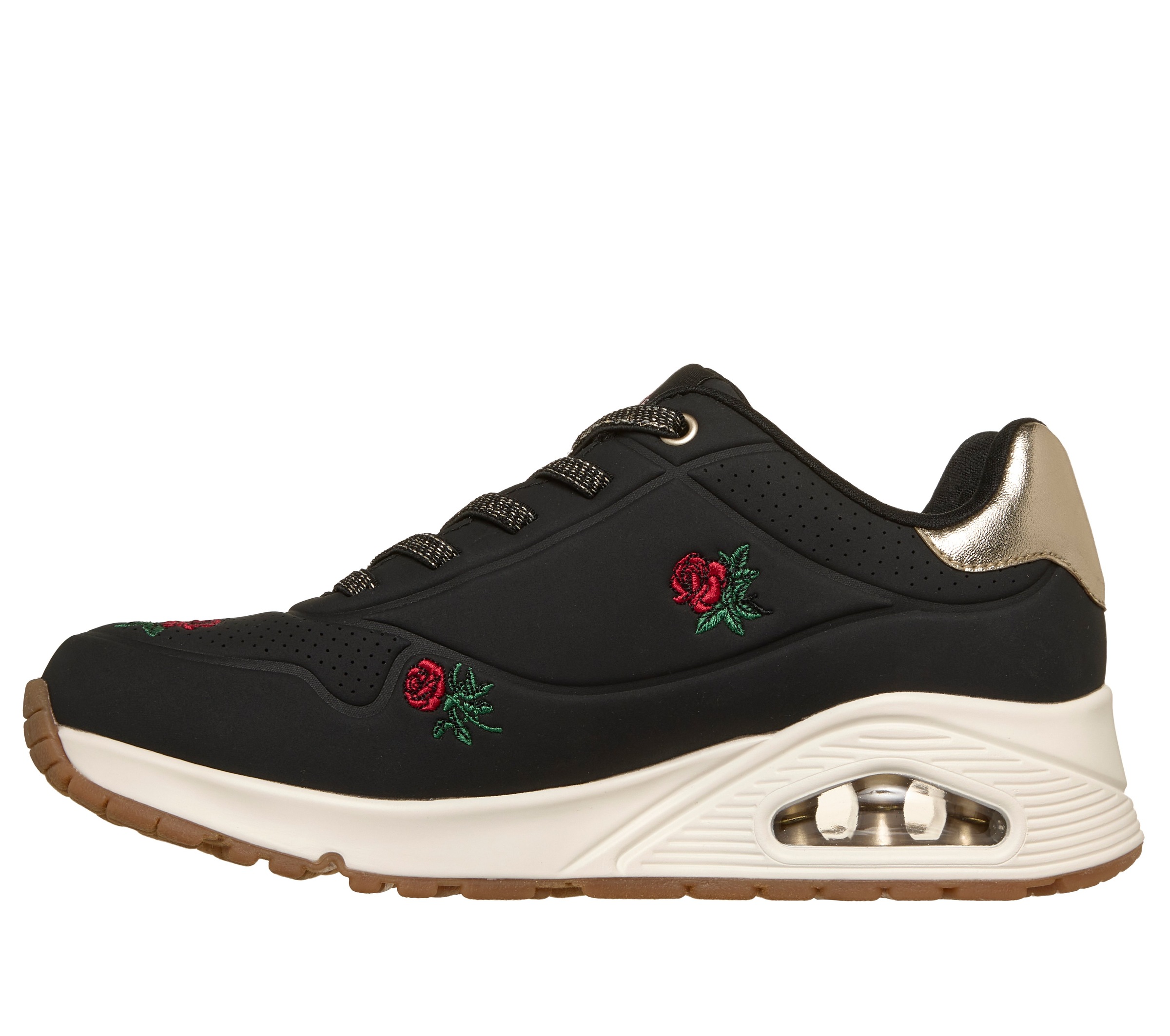 Skechers Sneaker »UNO-CHAMPAGNE & ROSES«  Freizeitsneaker, Halbschuh mit Rosen-Stickerei