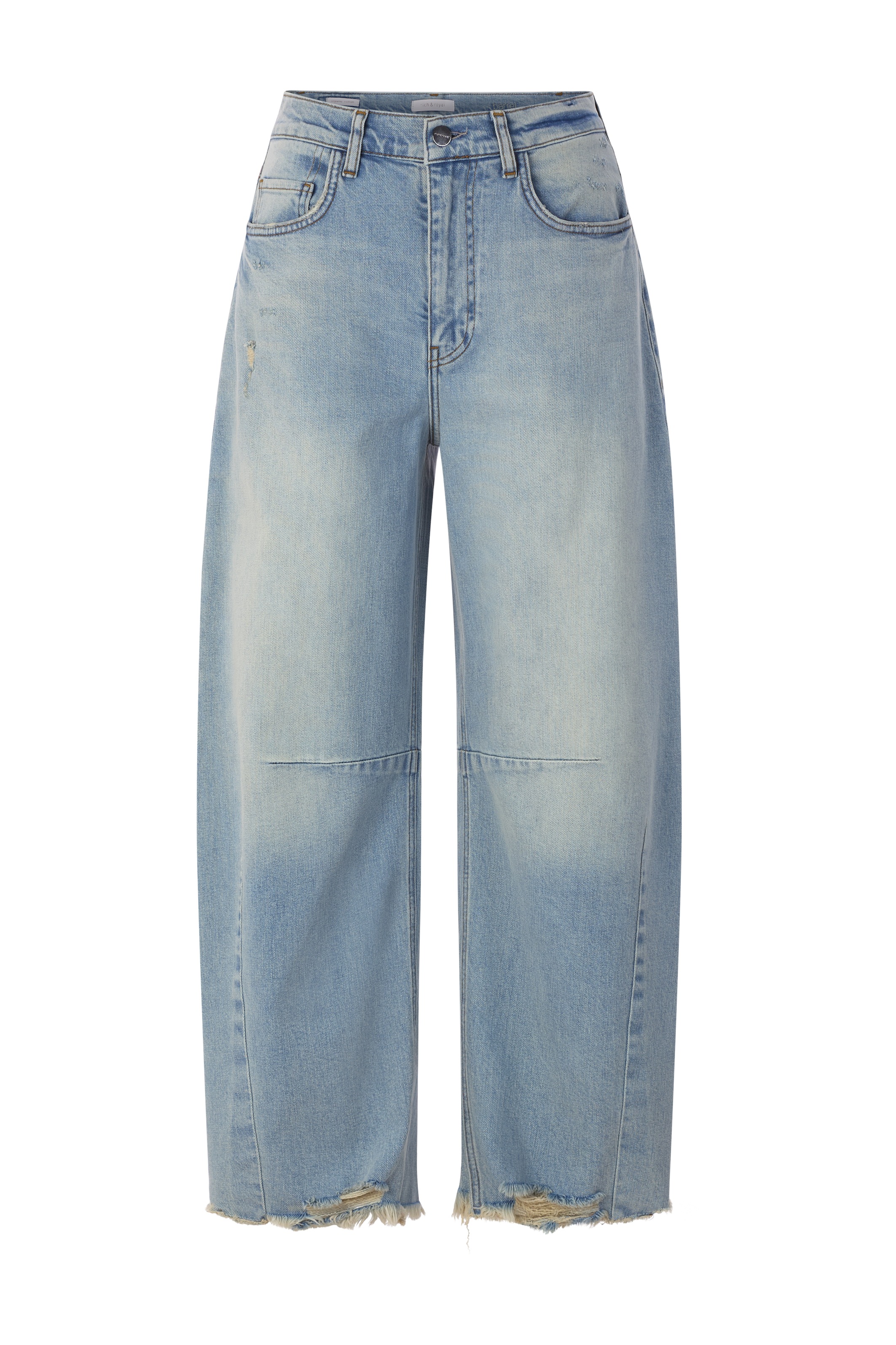 RICHROYAL Weite Jeans Barrel-Style, Wide Leg Cropped Jeans, mit coolen Destroyed Effekten