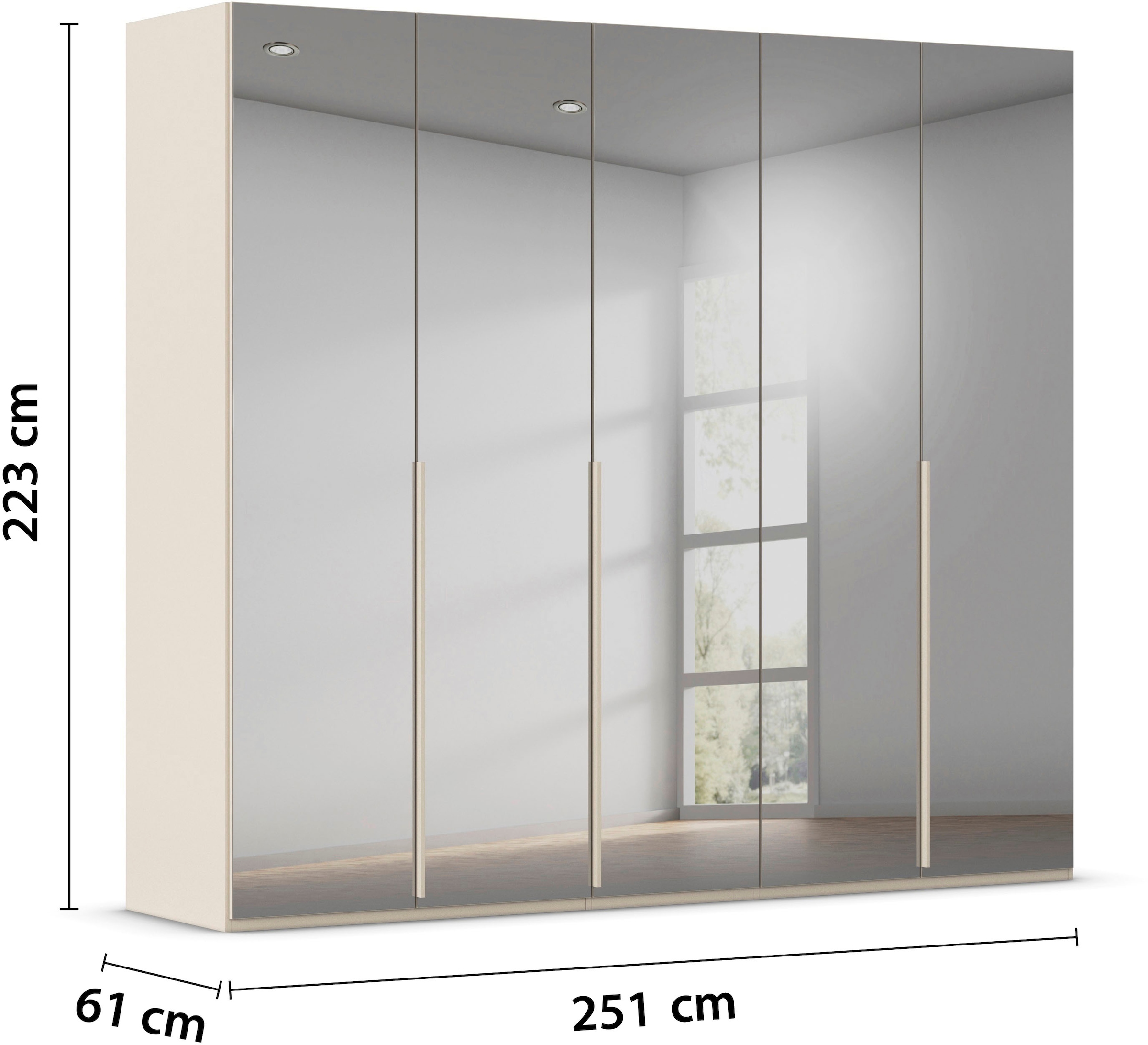 LeGer Home by Lena Gercke Kleiderschrank »Schrank Garderobe Ankleide Schlafzimmer Flur SERINA Eyecatcher«, (in 3 verschiedenen Ausstattungen BASIC/CLASSIC/PREMIUM), in 6 Breiten (101 - 401 cm) mit Front Glas oder Dekor MADE IN GERMANY