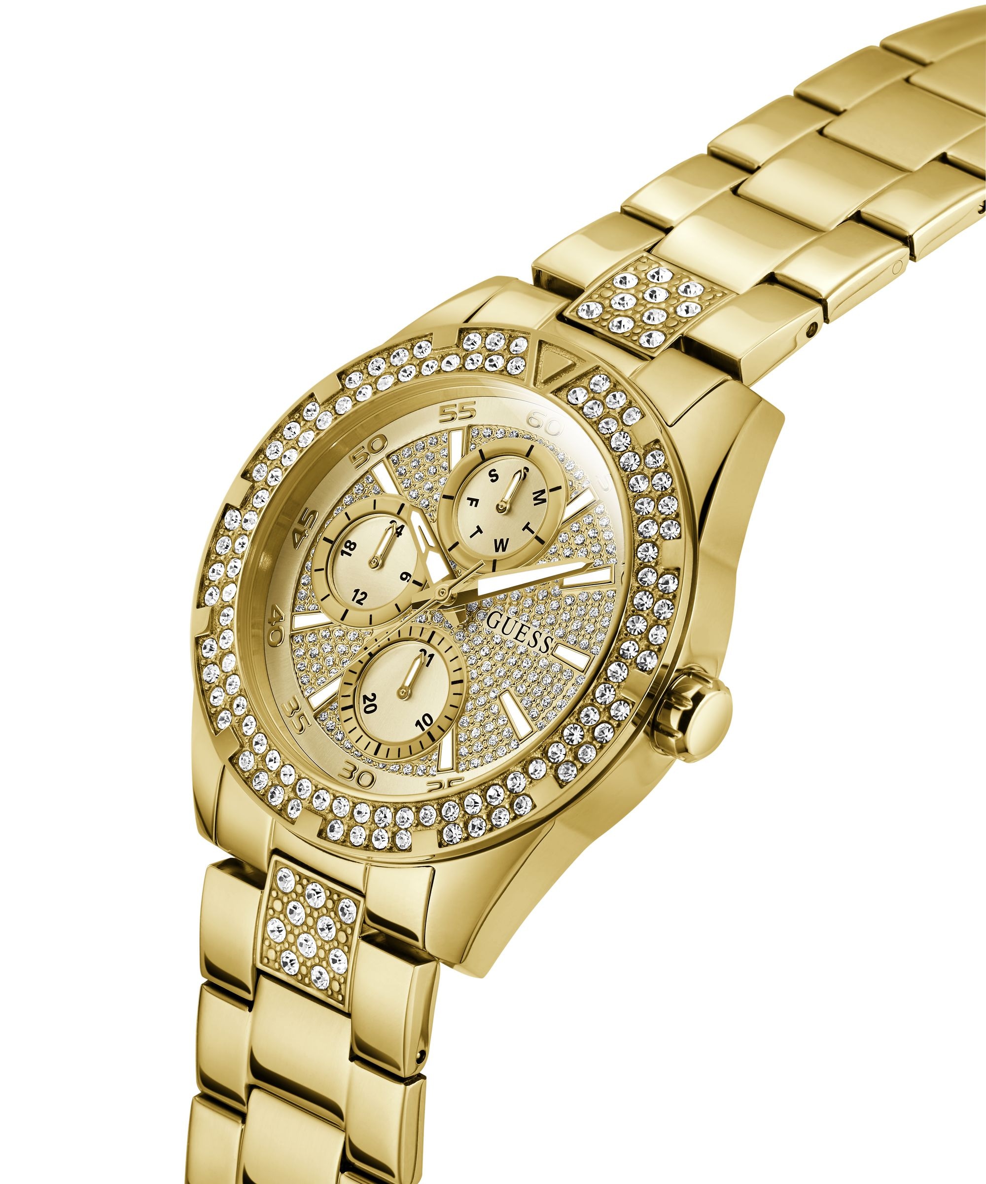 Guess Multifunktionsuhr »ORION« Quarzuhr, Armbanduhr, Herrenuhr, Edelstahlarmband, analog, Wochentag