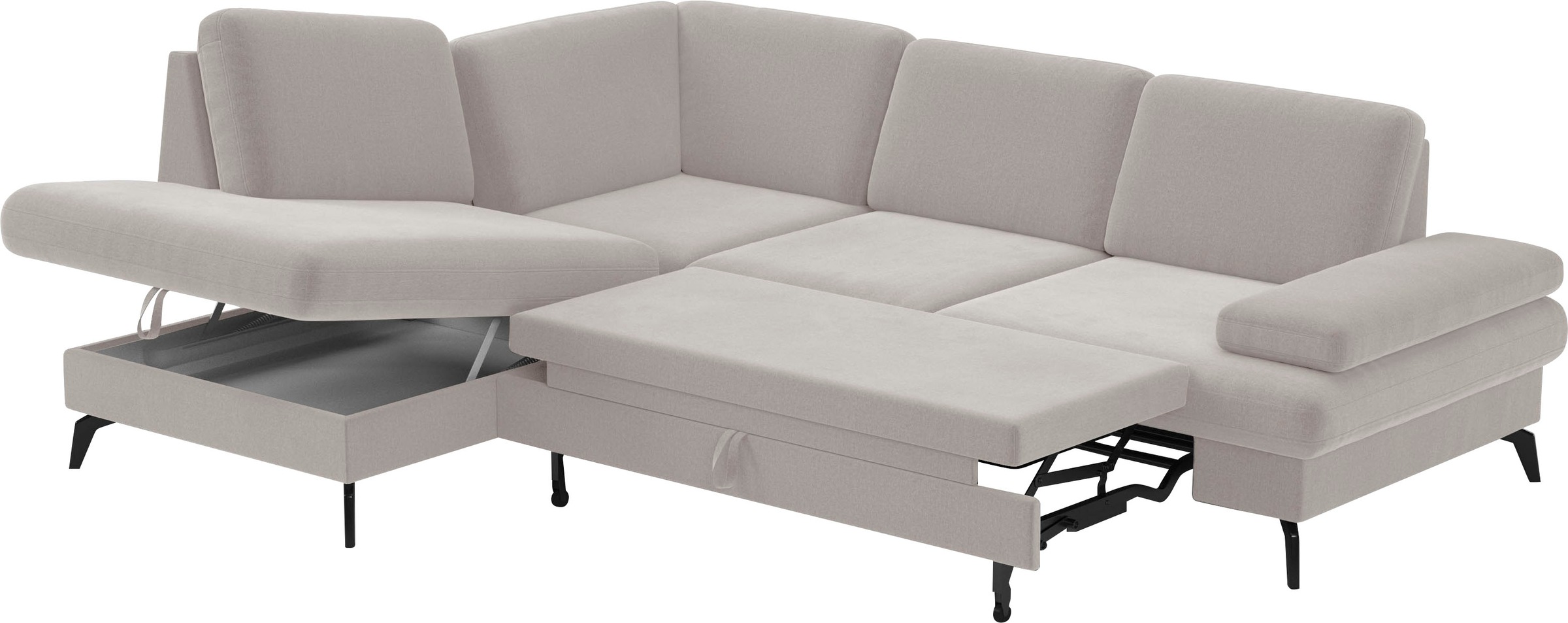 sit&more Ecksofa »Morris L-Form, inkl. Sitztiefenverstellung«, wahlweise mit Armteilverstellung, Bettfunktion & Bettkasten
