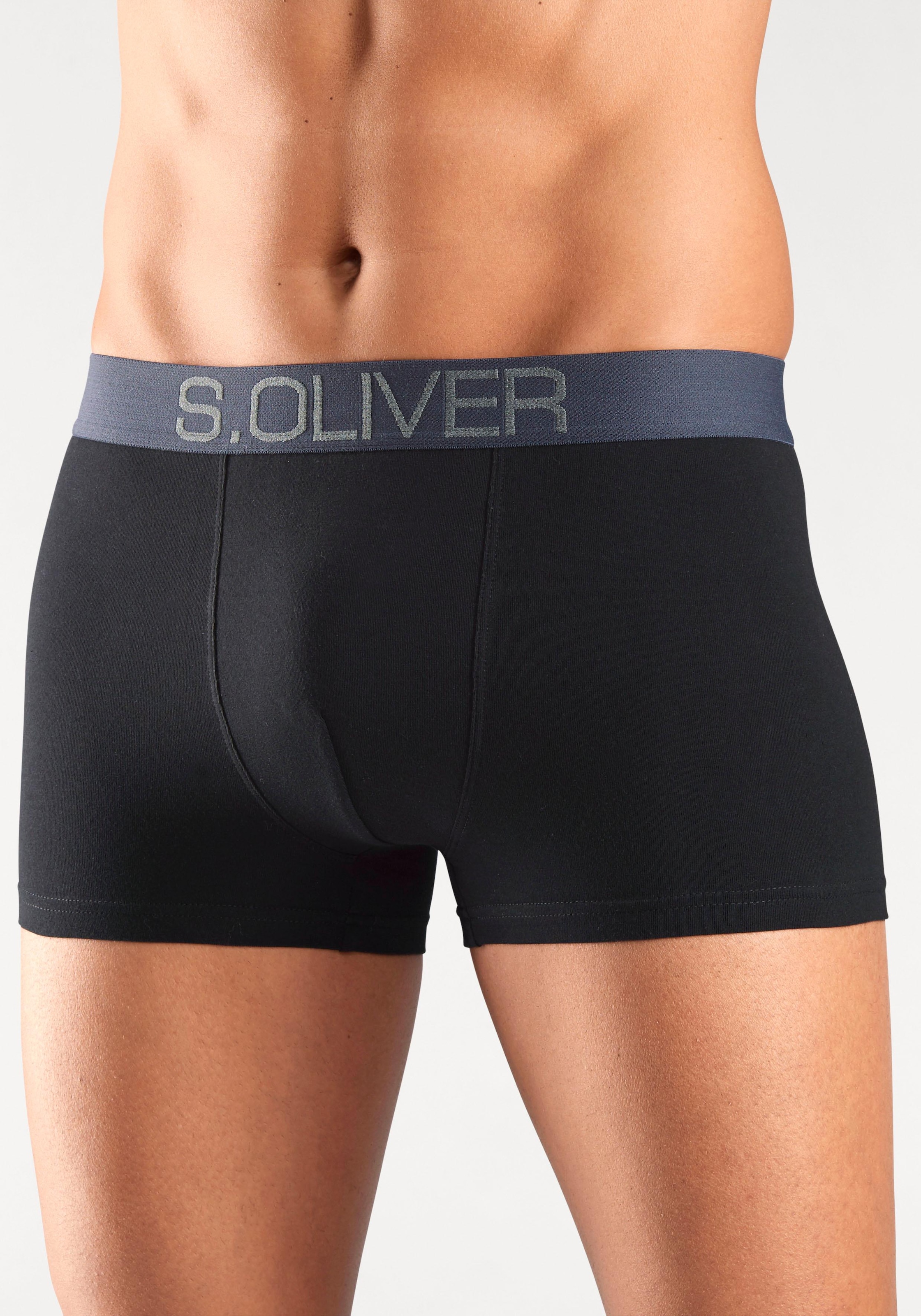 s.Oliver Boxer »Boxershorts für Herren«, (Packung, 4 St.), mit kontrastfarbenem Webbund