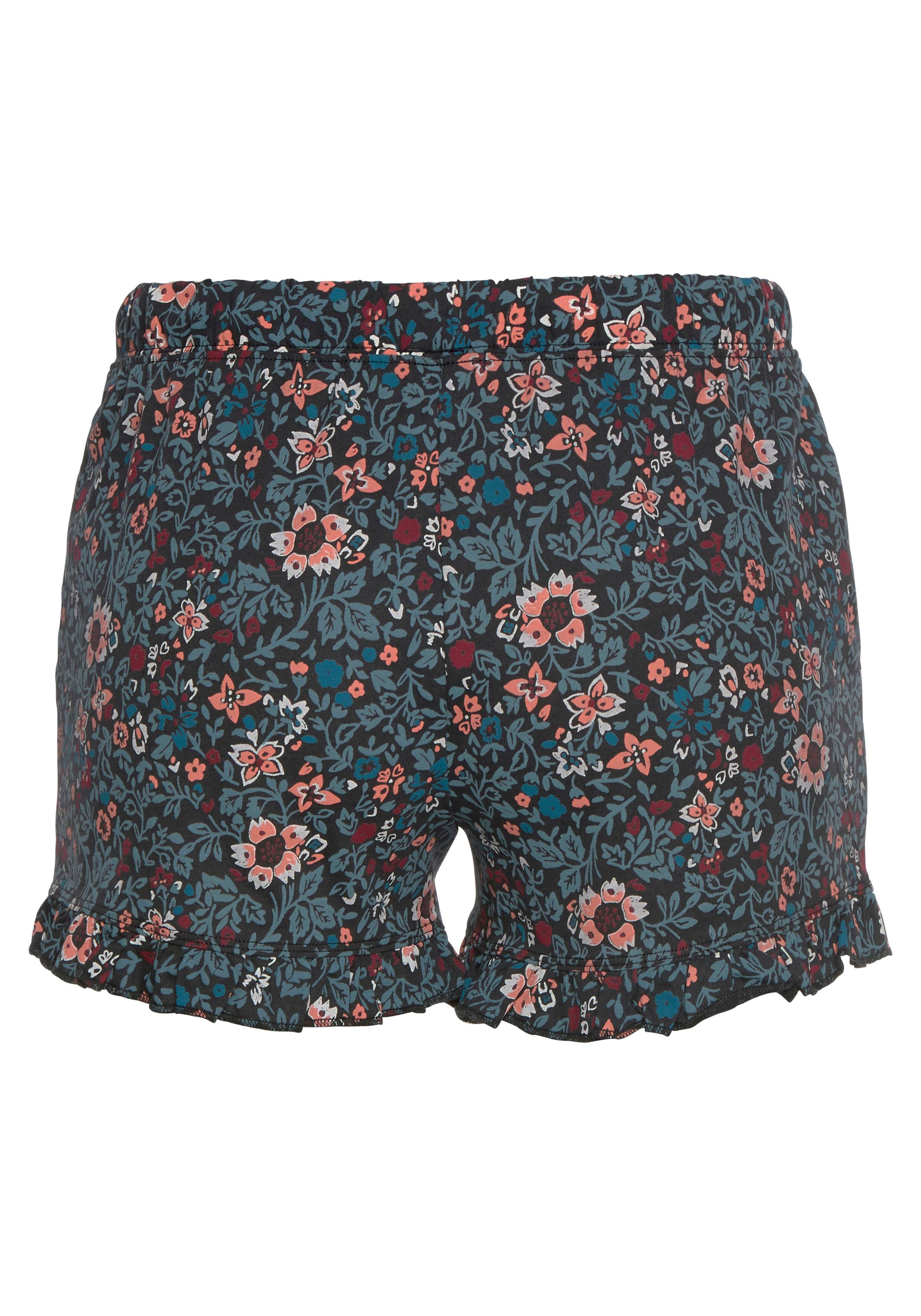 s.Oliver Schlafshorts  im Allover-Muster mit Kräuselsäumen