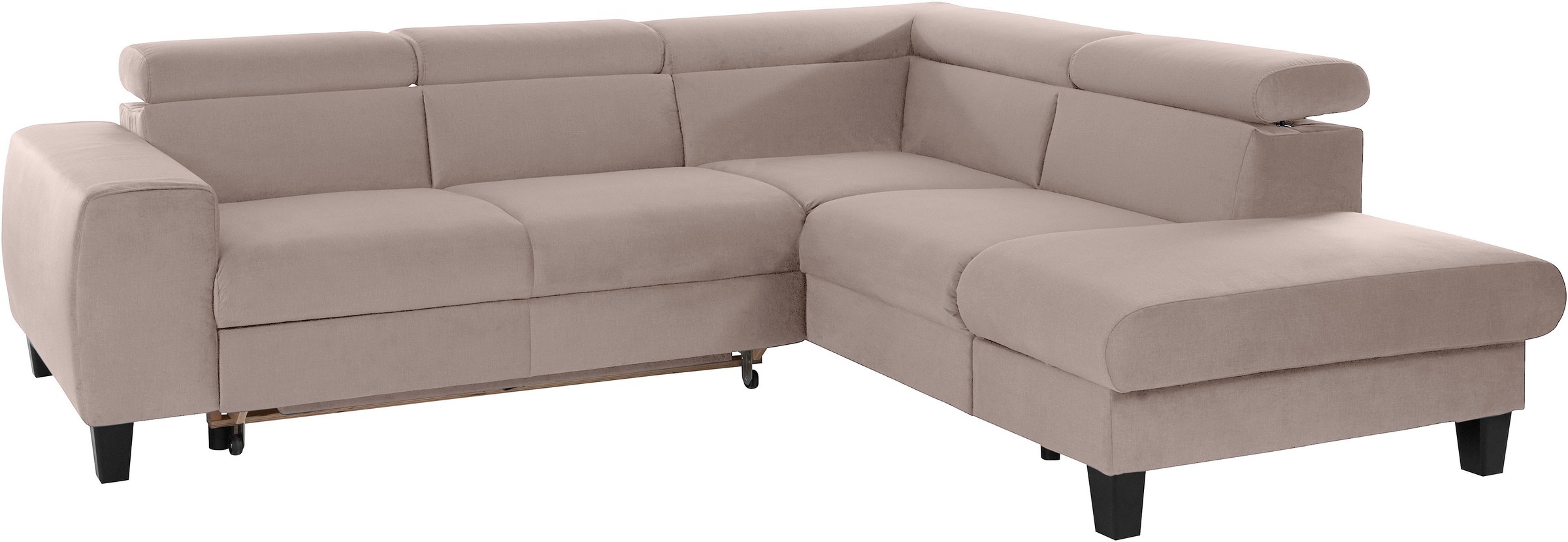 COTTA Ecksofa »Morven L-Form mit Kopfteilverstellung«, wahlweise mit Bettfunktion, Bettkasten & Wireless-Charger