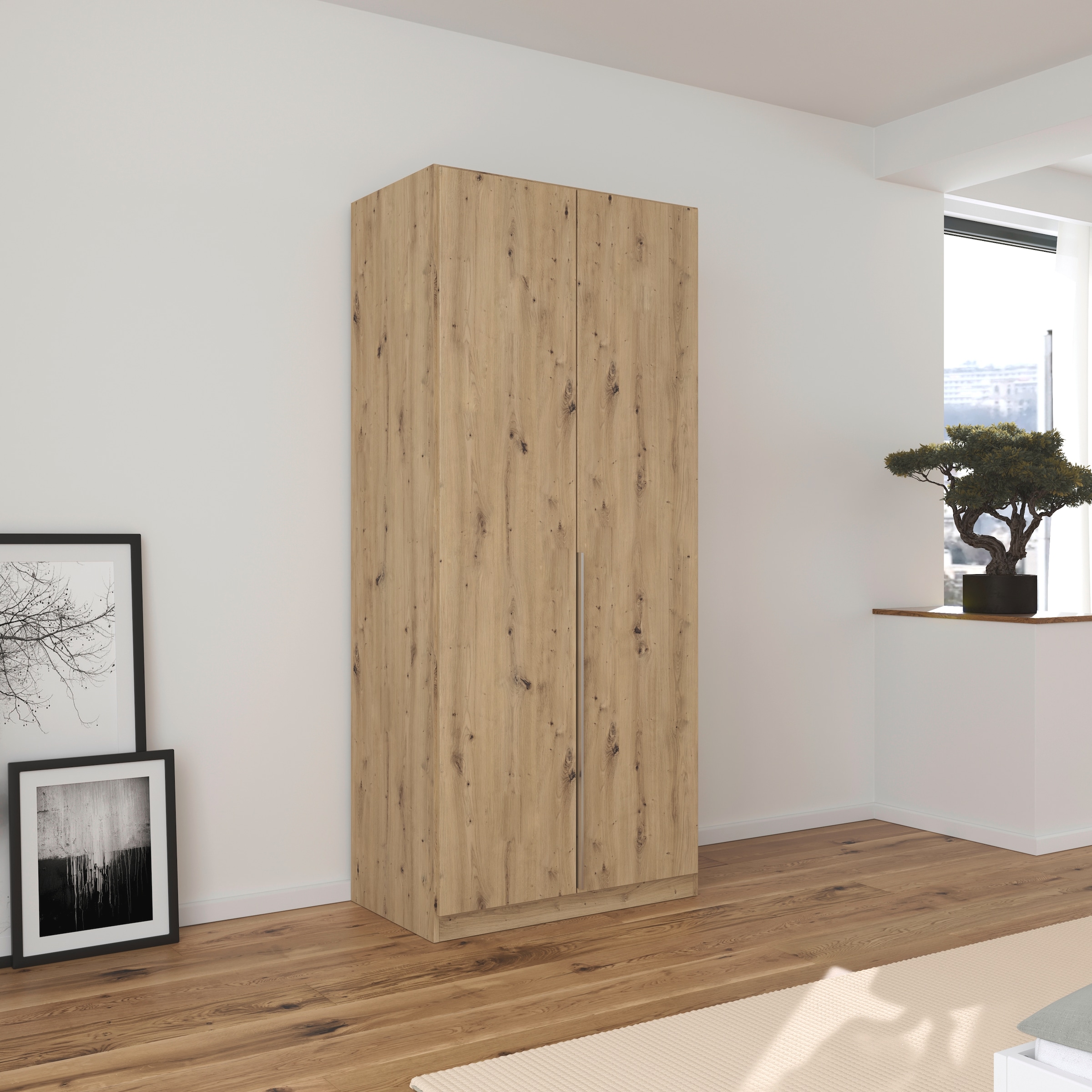 rauch Drehtürenschrank »Kleiderschrank Schrank Garderobe AGORDO TOPSELLER Schlafzimmer«, (in zwei Griff-Farben mit Dekor- oder Hochglanzfront), durchdachte Innenausstattung, in 6 Breiten und 2 Höhen MADE IN GERMANY