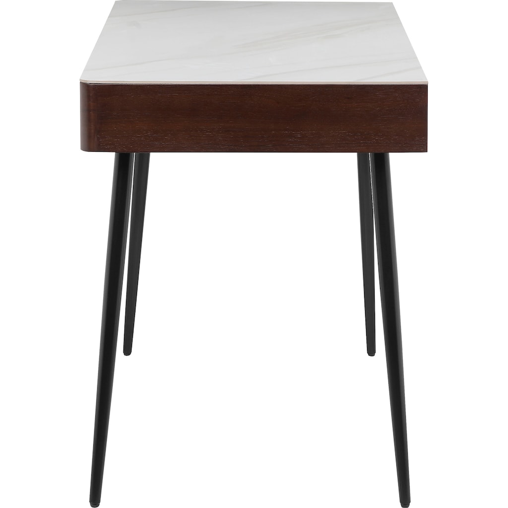 Leonique Schminktisch »Malou«, Konsolentisch, Schreibtisch mit Keramiktischplatte in Marmoroptik
