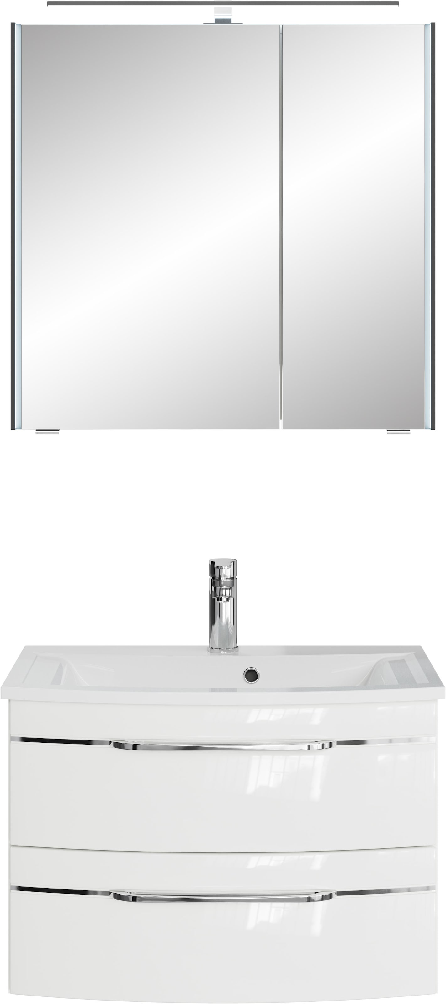 Saphir Badmöbel-Set »Serie 7045 2-teilig Mineralmarmor-Waschtisch mit LED-S günstig online kaufen