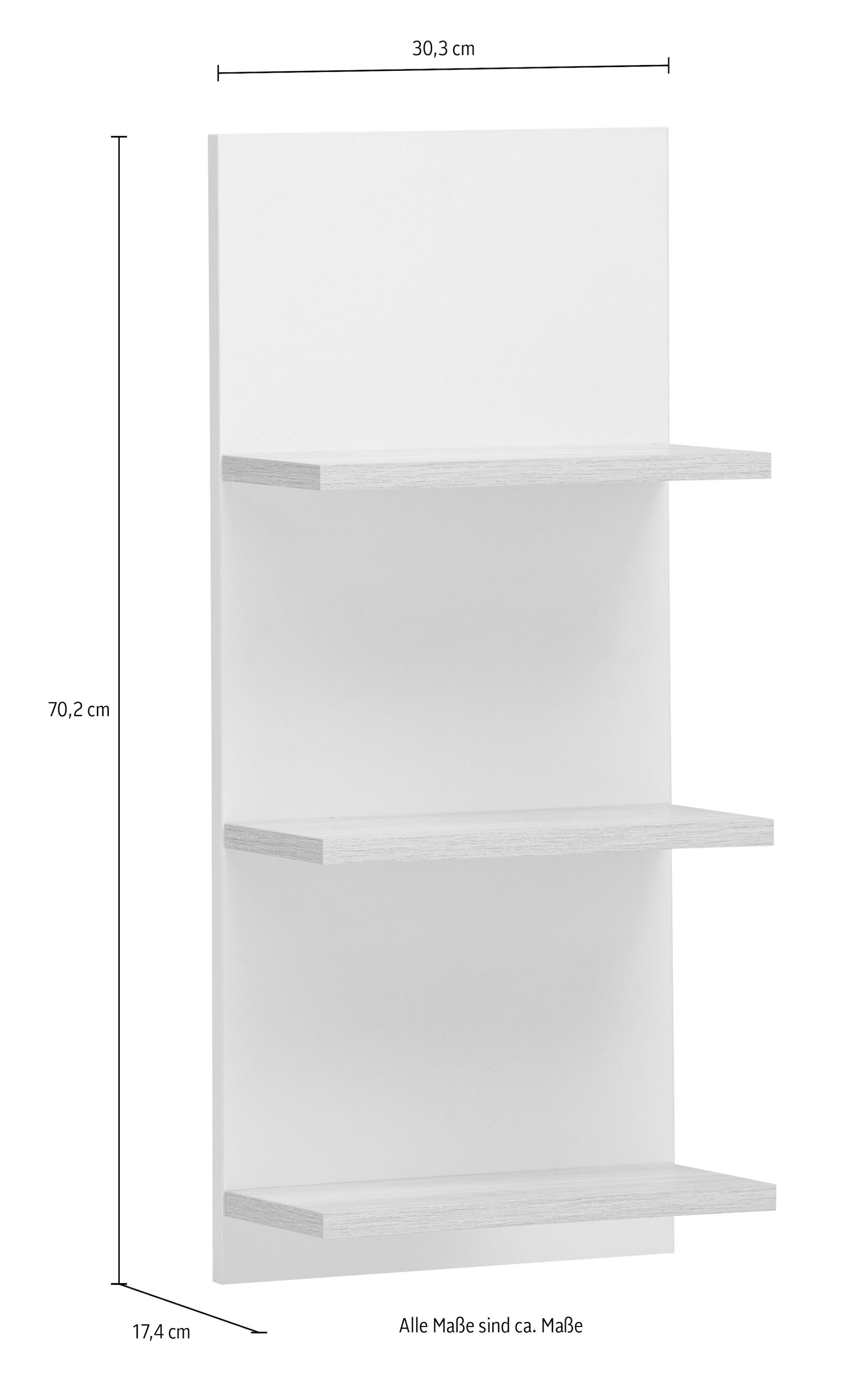 Schildmeyer Wandregal »Emmik, Breite 30 cm«, 3 Regalböden