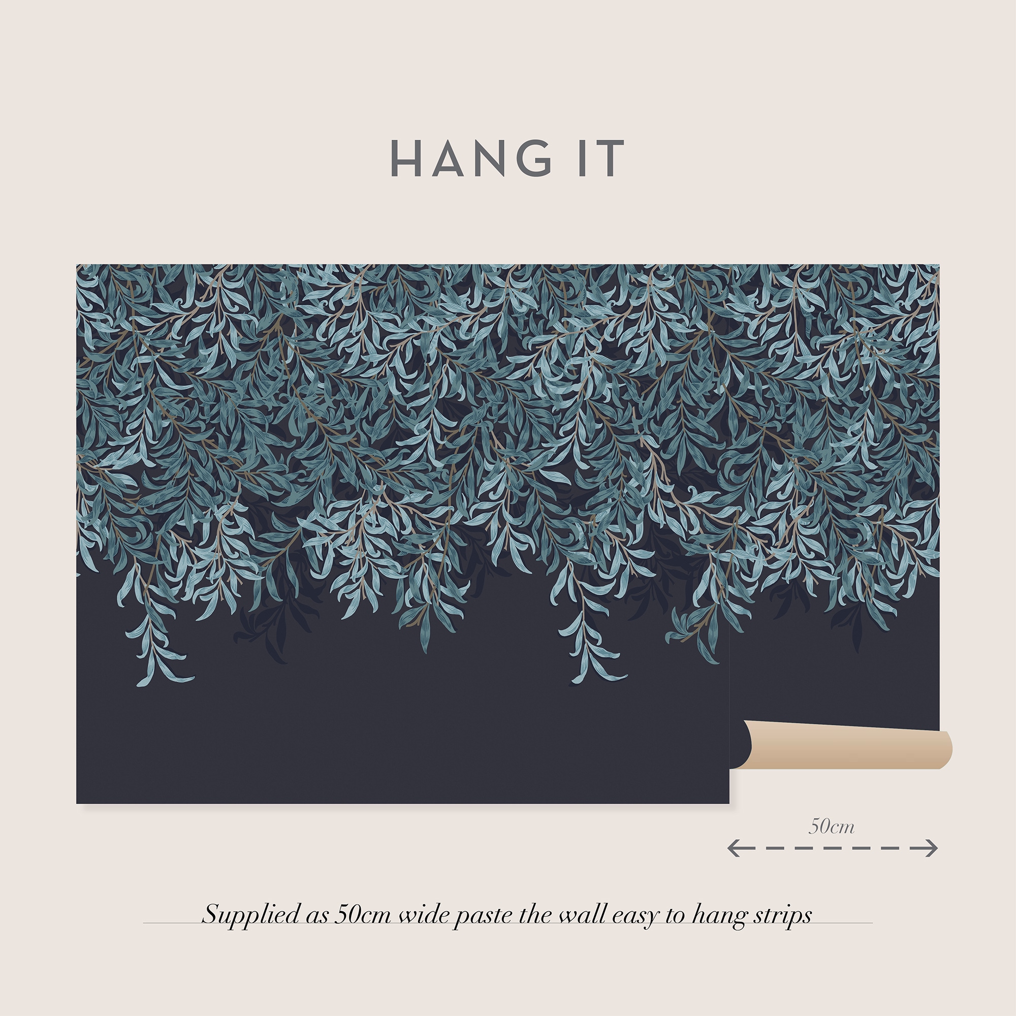 WILLIAM MORRIS AT HOME Vliestapete »Willow Bough Navy«, Retro, 10mx52cm (ca. 5m2)