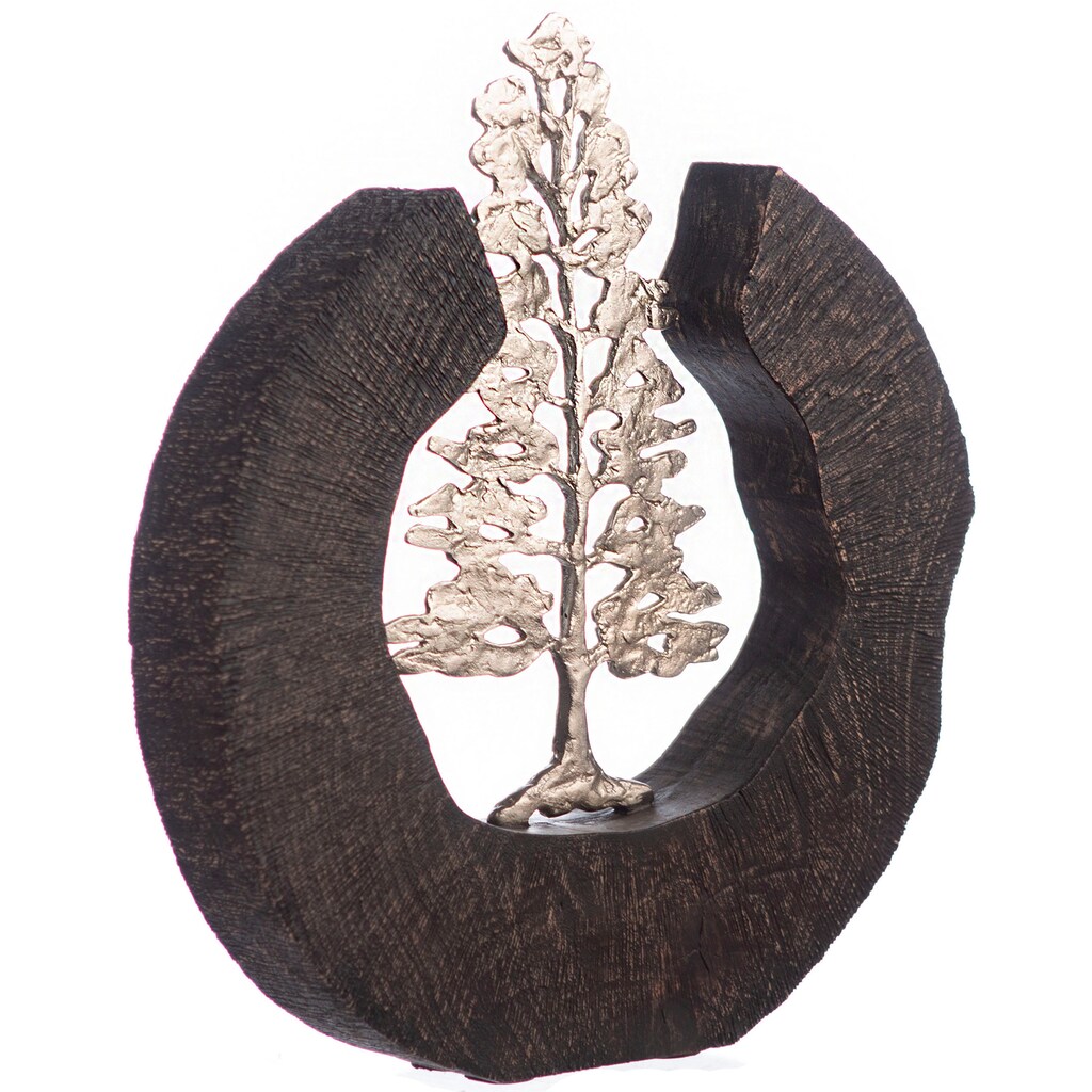 GILDE Dekoobjekt »Skulptur Fir Tree, schwarz/silber«
