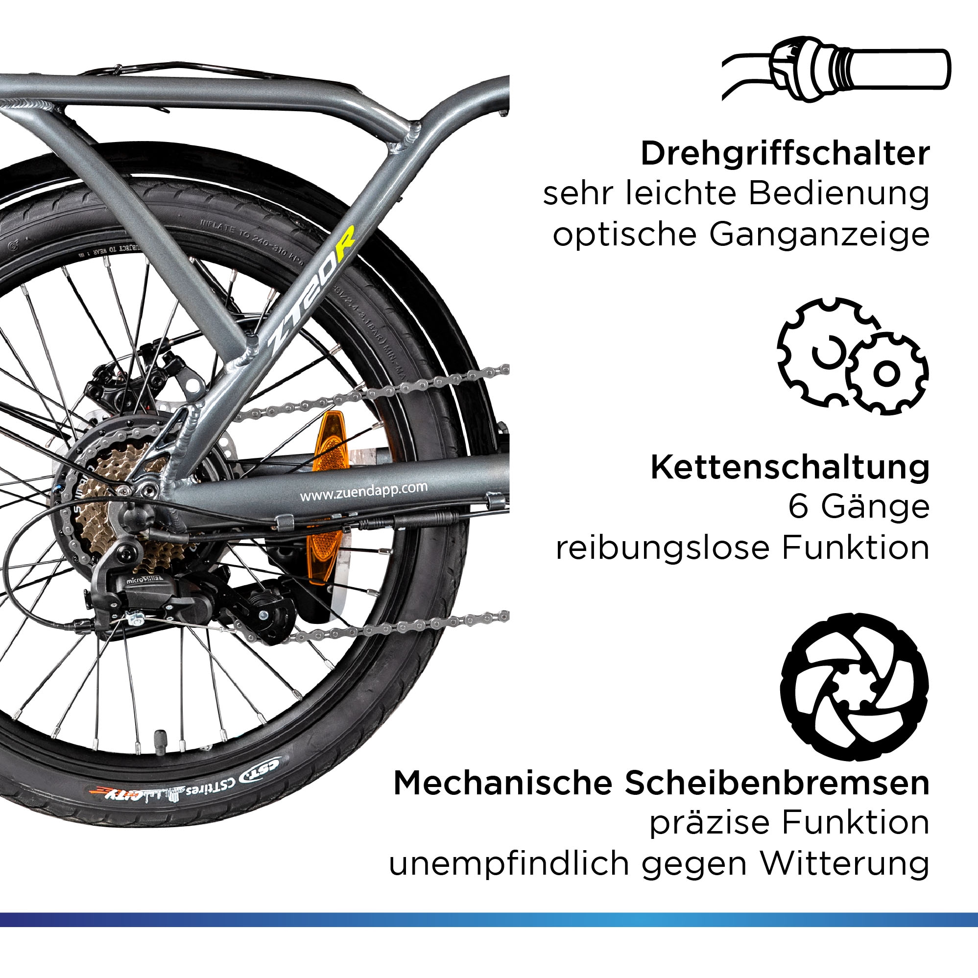 Zündapp E-Bike »ZT20R«, 6 Gang, Heckmotor 250 W, Pedelec, Elektrofahrrad für Damen u. Herren