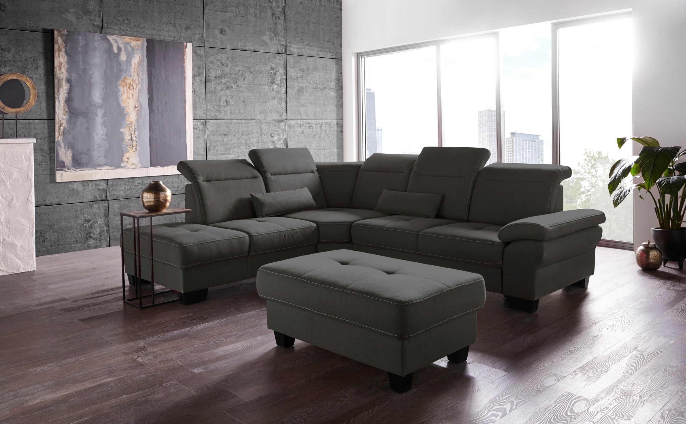 Places of Style Ecksofa »Cornwall L-Form«, incl. Sitztiefenverstellung, mit günstig online kaufen