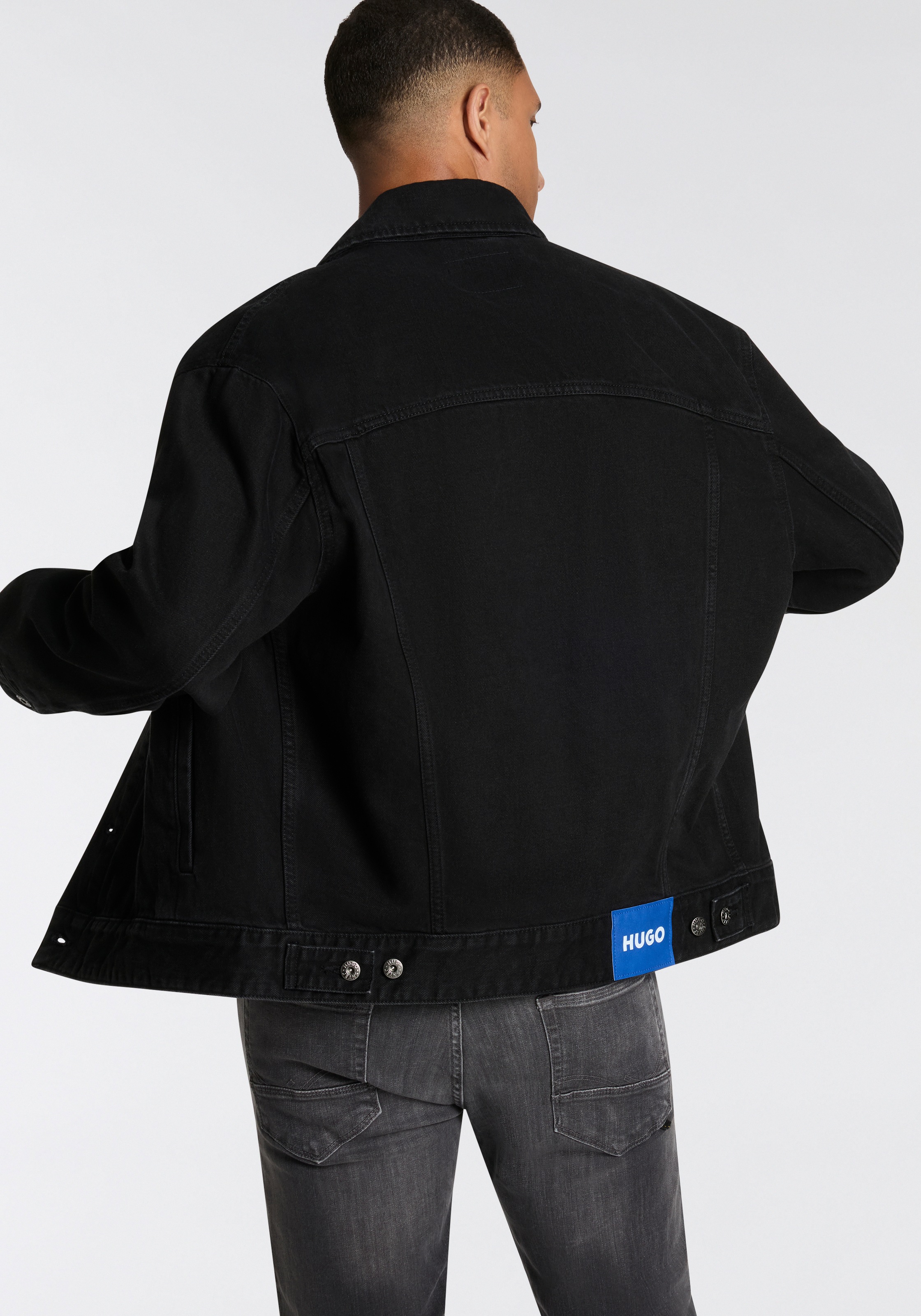 HUGO Blue Jeansjacke »Kirkby«, mit Logo-Details, regular-fit